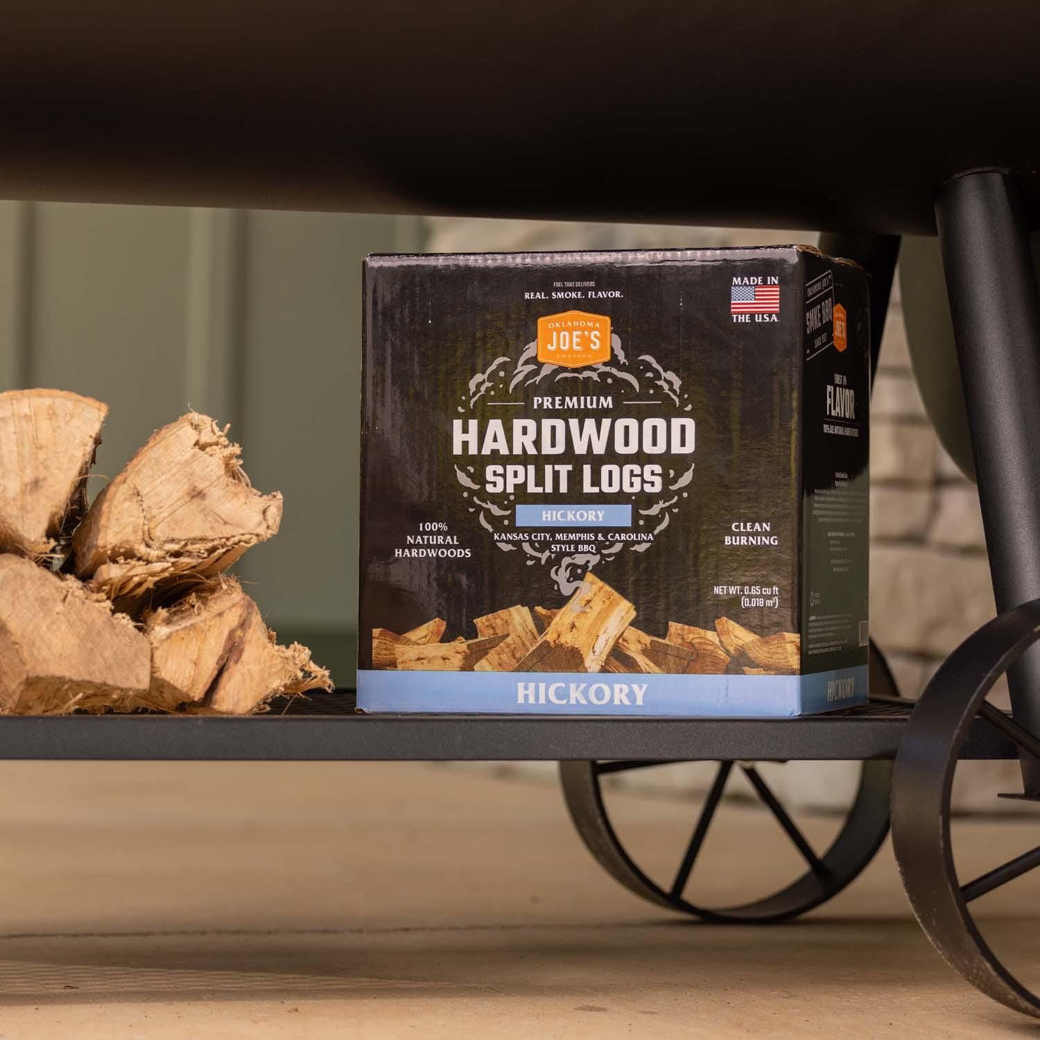 Oklahoma Joe's Natural Hickory Wood Splits - 0.65 Cu. Ft. : BBQGuys