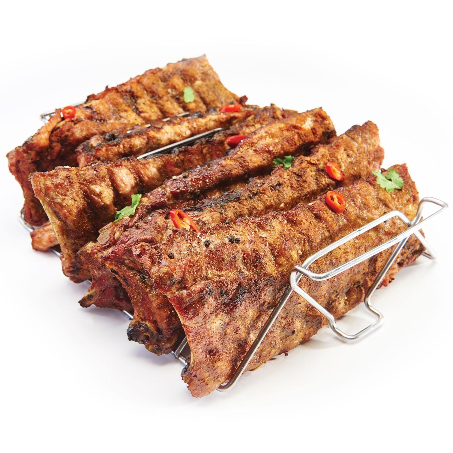 Broil King 64233 Multi Rack Skewer Kit - Ribs on Skewers - White Background thumbnail
