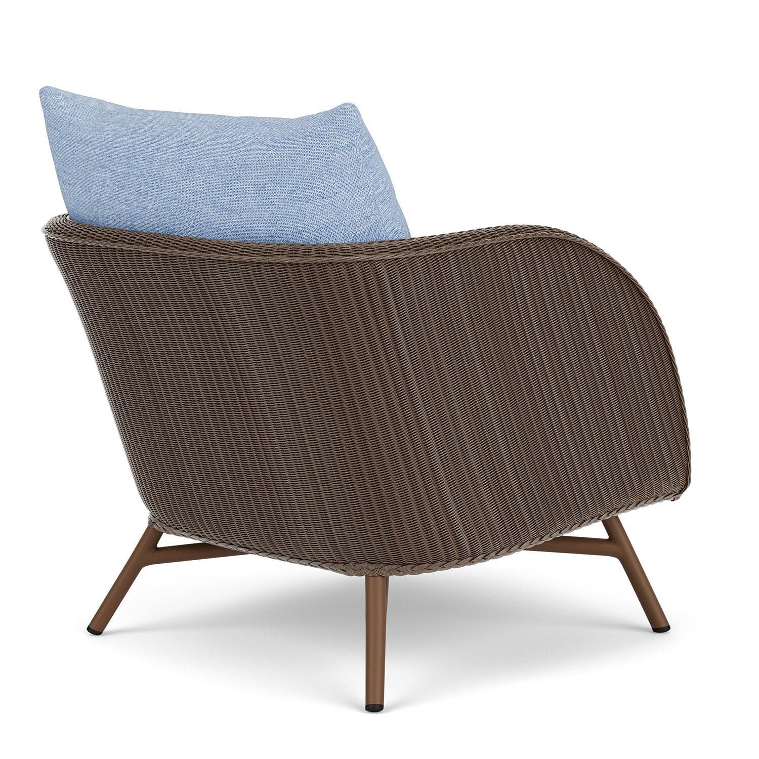 Lloyd Flanders Essence Lounge Chair W/Demo Skyway Fabric - Bark Finish - Back Right thumbnail