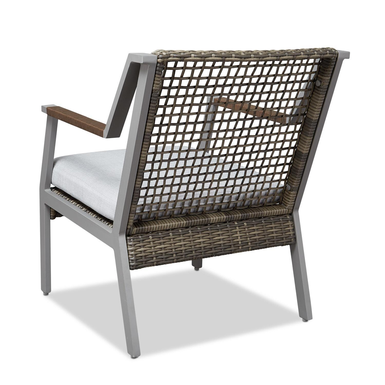 Lakeview Rustic Bay Gray 2 Piece Aluminum Chair Set - Rear View - White Background