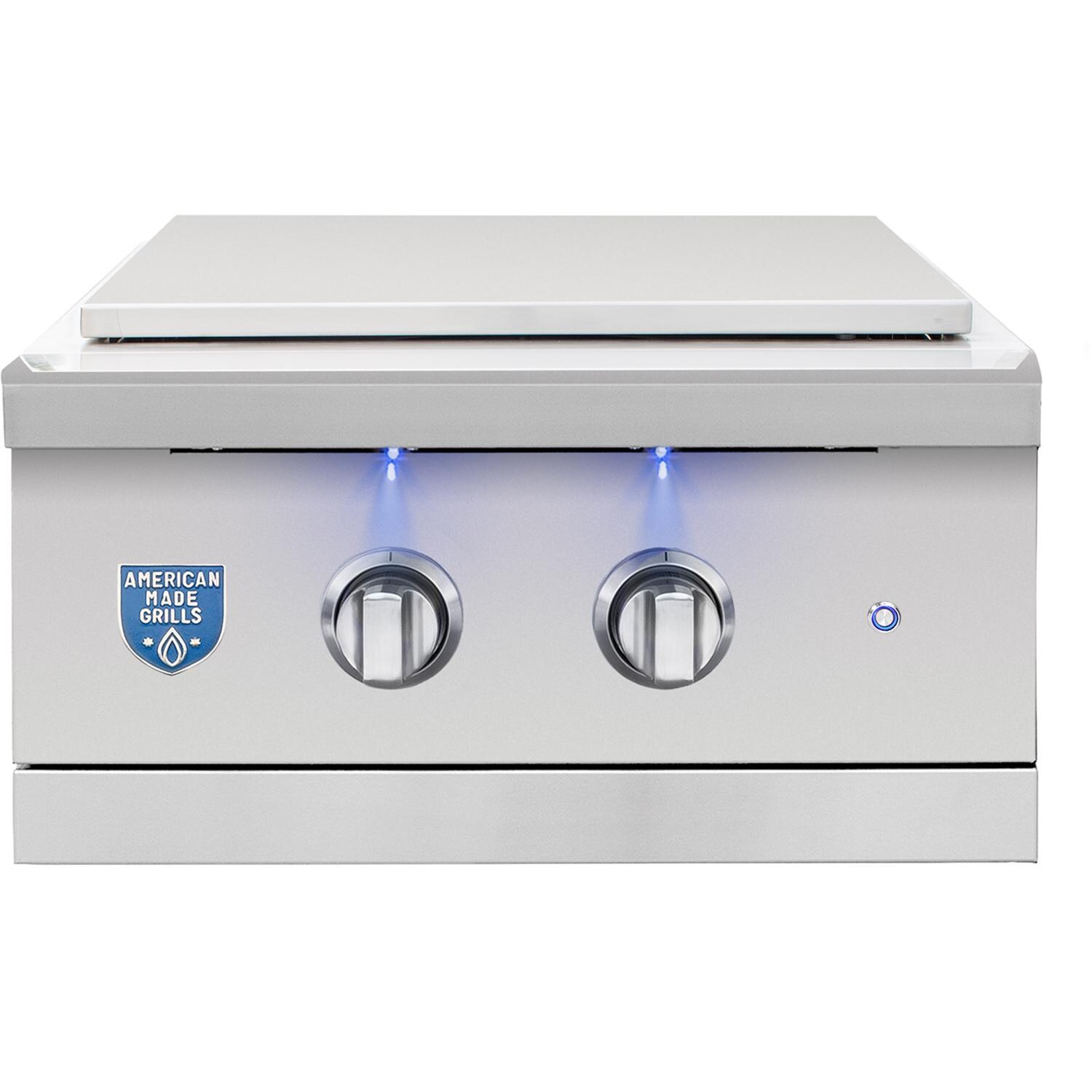 American Made Grills Encore Power Burner ENCPB2-LP - Propane - Front Lid On - White Background thumbnail