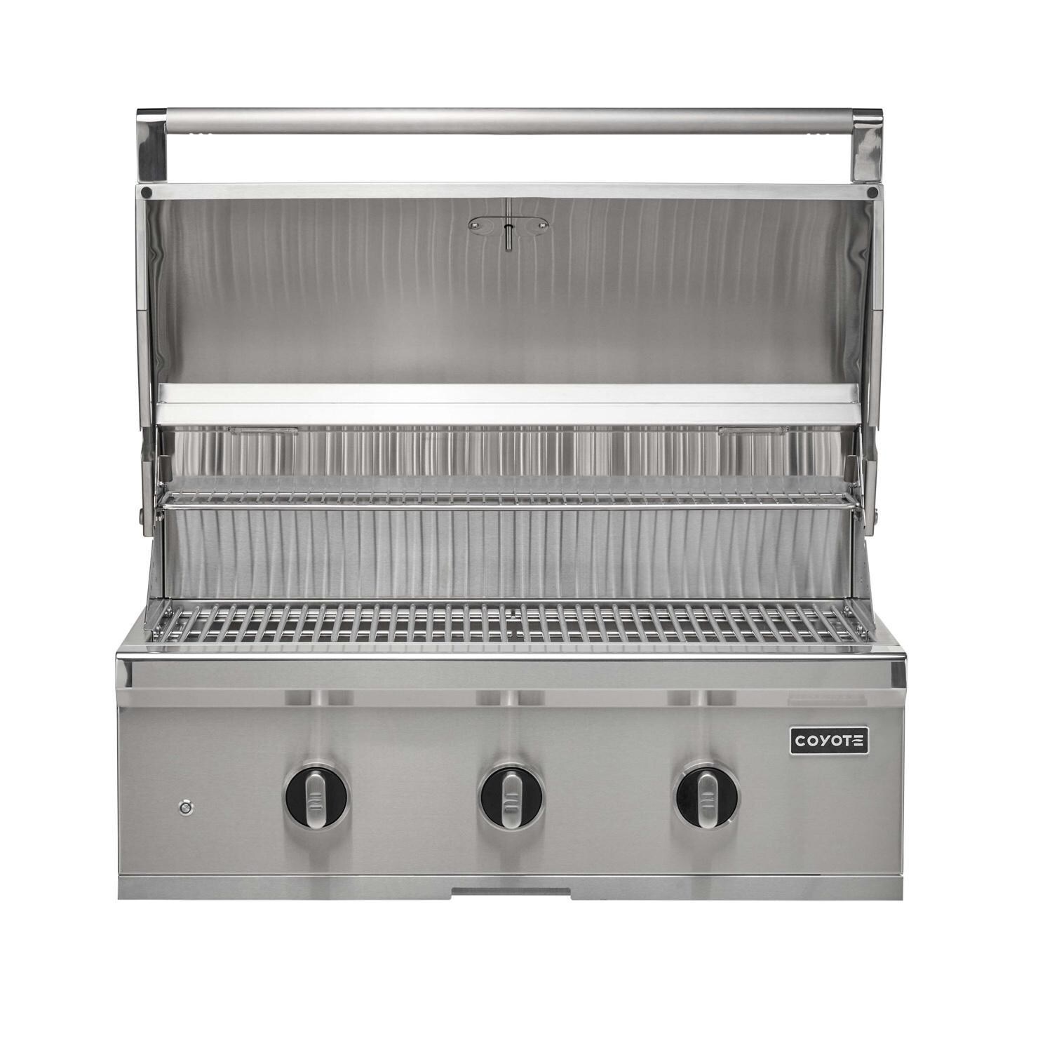 Coyote Outdoor Living 34 Inch C-Series Built-In Natural Gas Grill - Open - White Background thumbnail