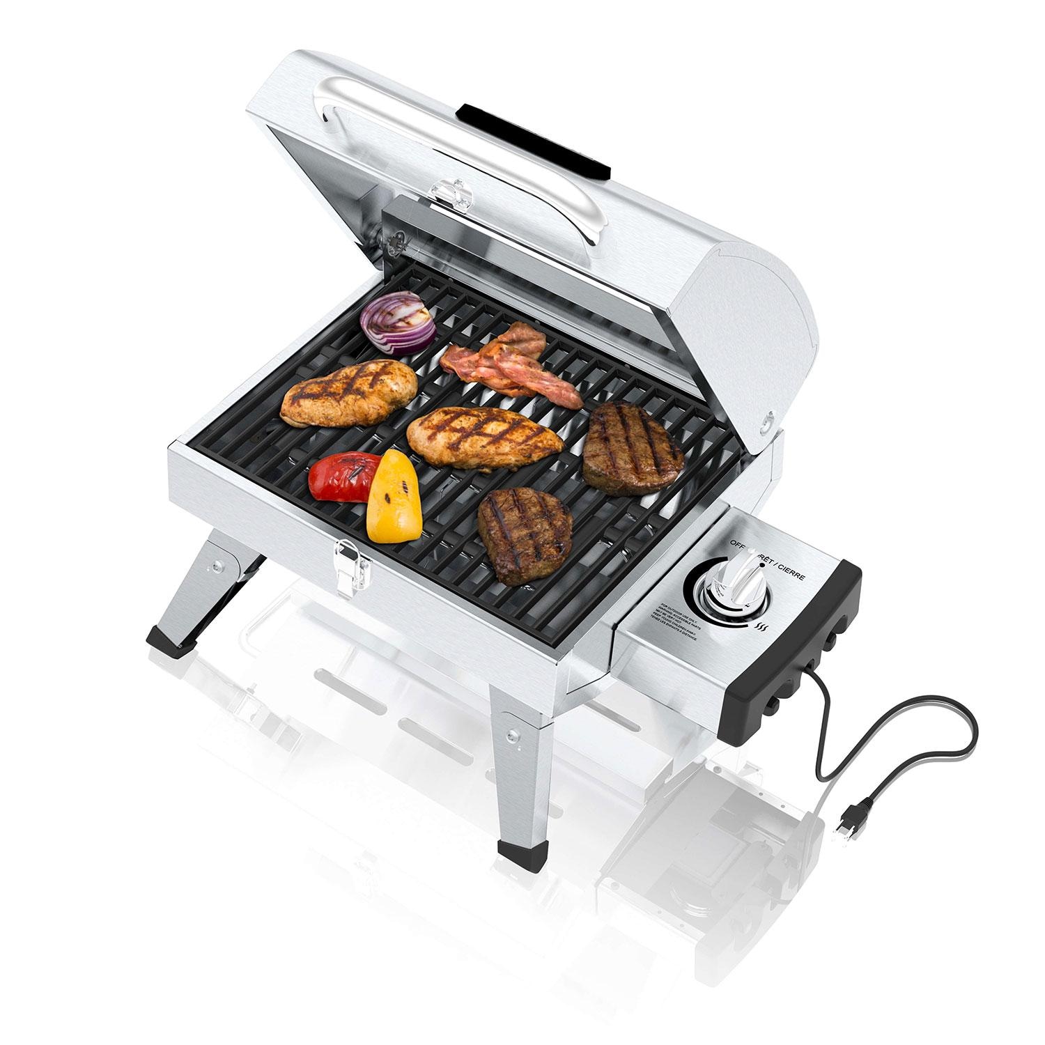 GrillPro 201119 Countertop Electric Tabletop Grill - Food Capacity on Grill - White Background thumbnail
