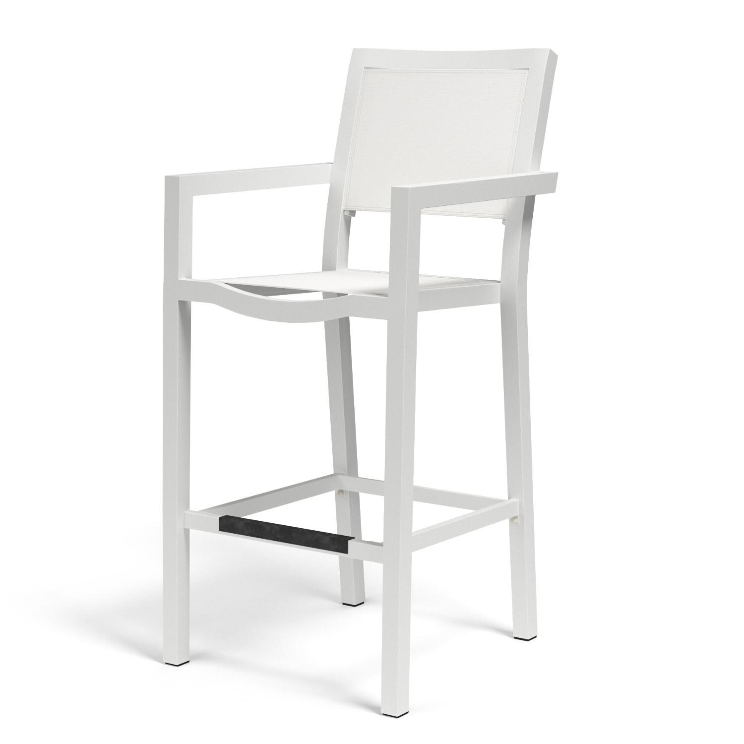 Sunset West - 1101-7B - Naples Aluminum Patio Sling Barstool W/ Textilene Frost Slings thumbnail