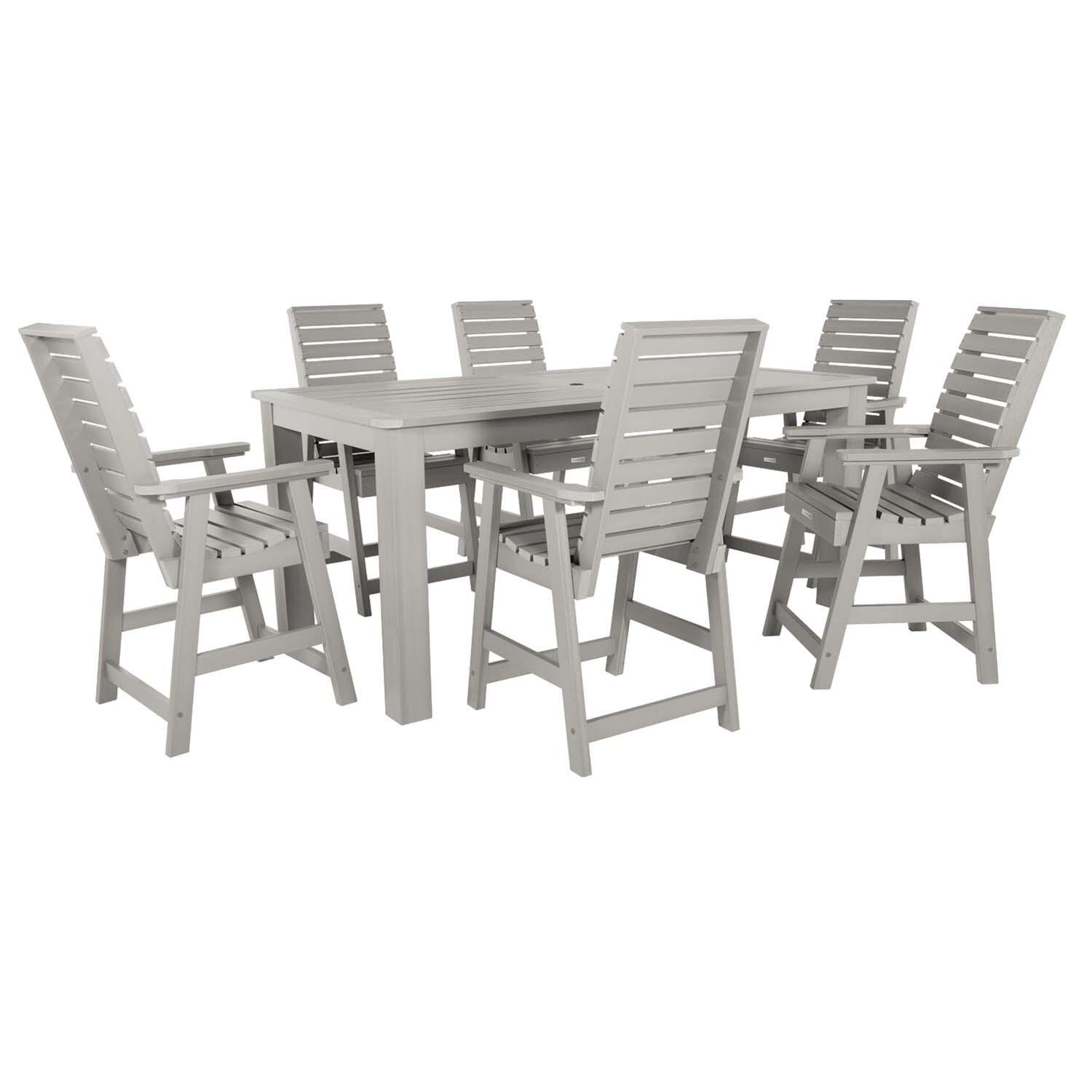 Elm Pointe 7 Pc Recycled Plastic Counter Height Dining Set In Harbor Gray by Lakeview - White Background thumbnail