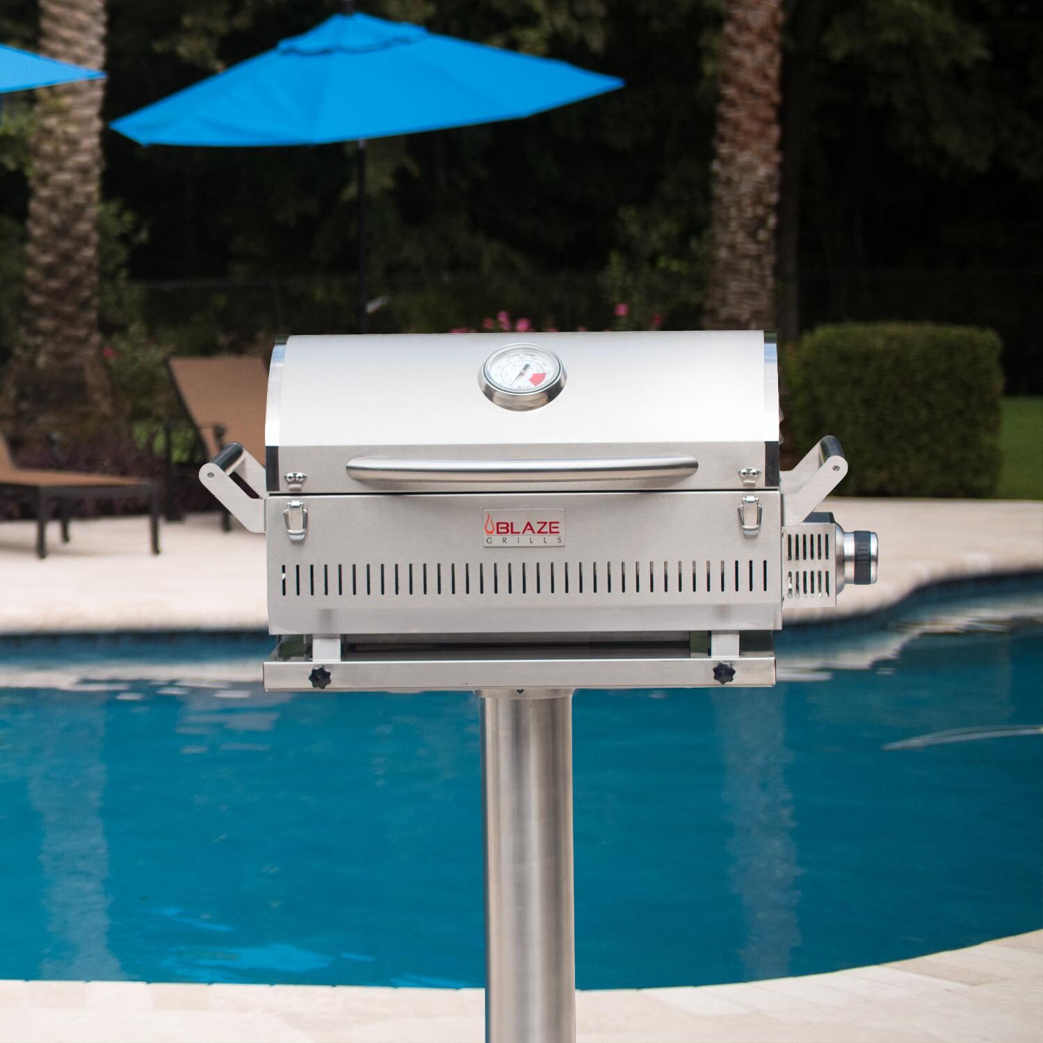 Blaze Professional Portable Propane Gas Grill On Pedestal