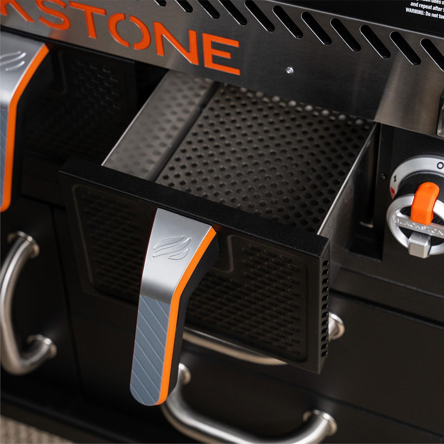 Blackstone 1923 Patio 36 Inch Griddle Cooking Station W/ Air Fryer - Warming Drawe Handle - Detail thumbnail