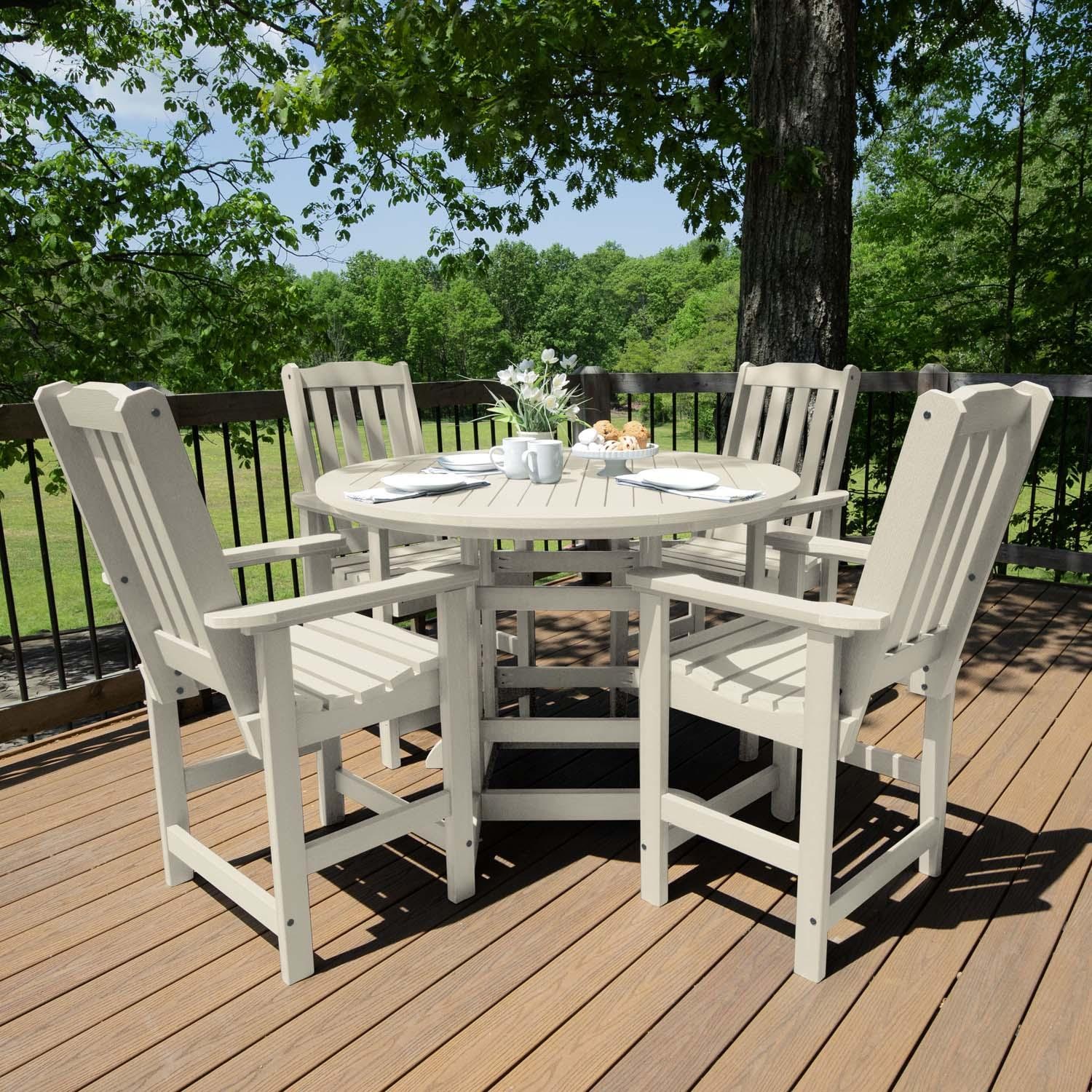 Hart Lane 5 Pc Recycled Plastic Counter Height Dining Set in Whitewash by Lakeview Outdoor Designs