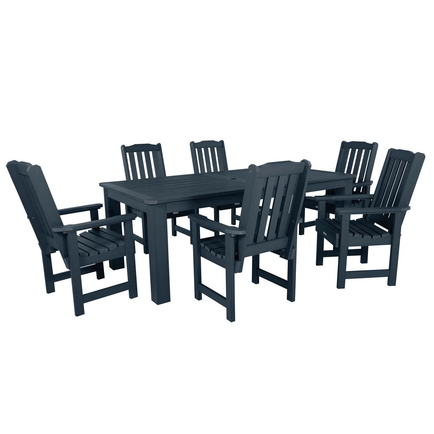 Hart Lane 7 Pc Recycled Plastic Dining Set In Federal Blue by Lakeview - White Background thumbnail