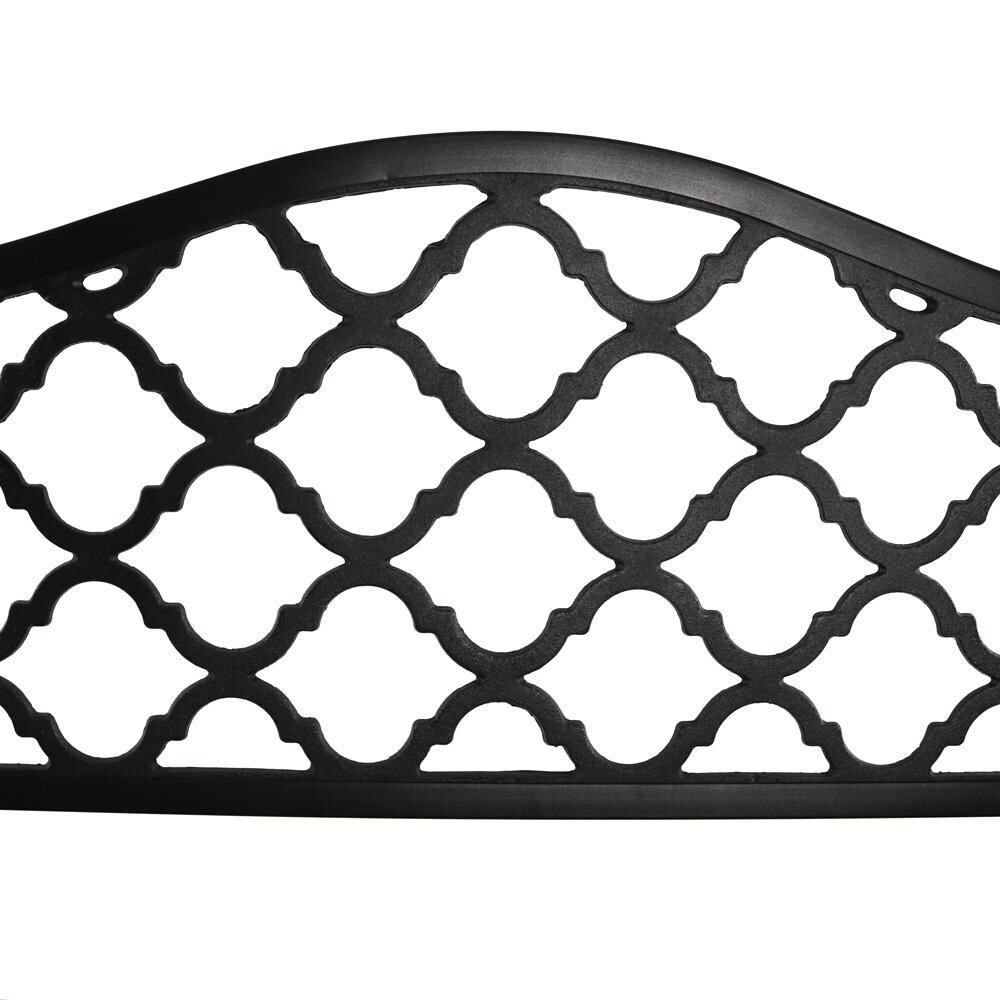 Ultimate Patio 50-Inch Cast Iron Lattice Patio Garden Bench - Back Design thumbnail