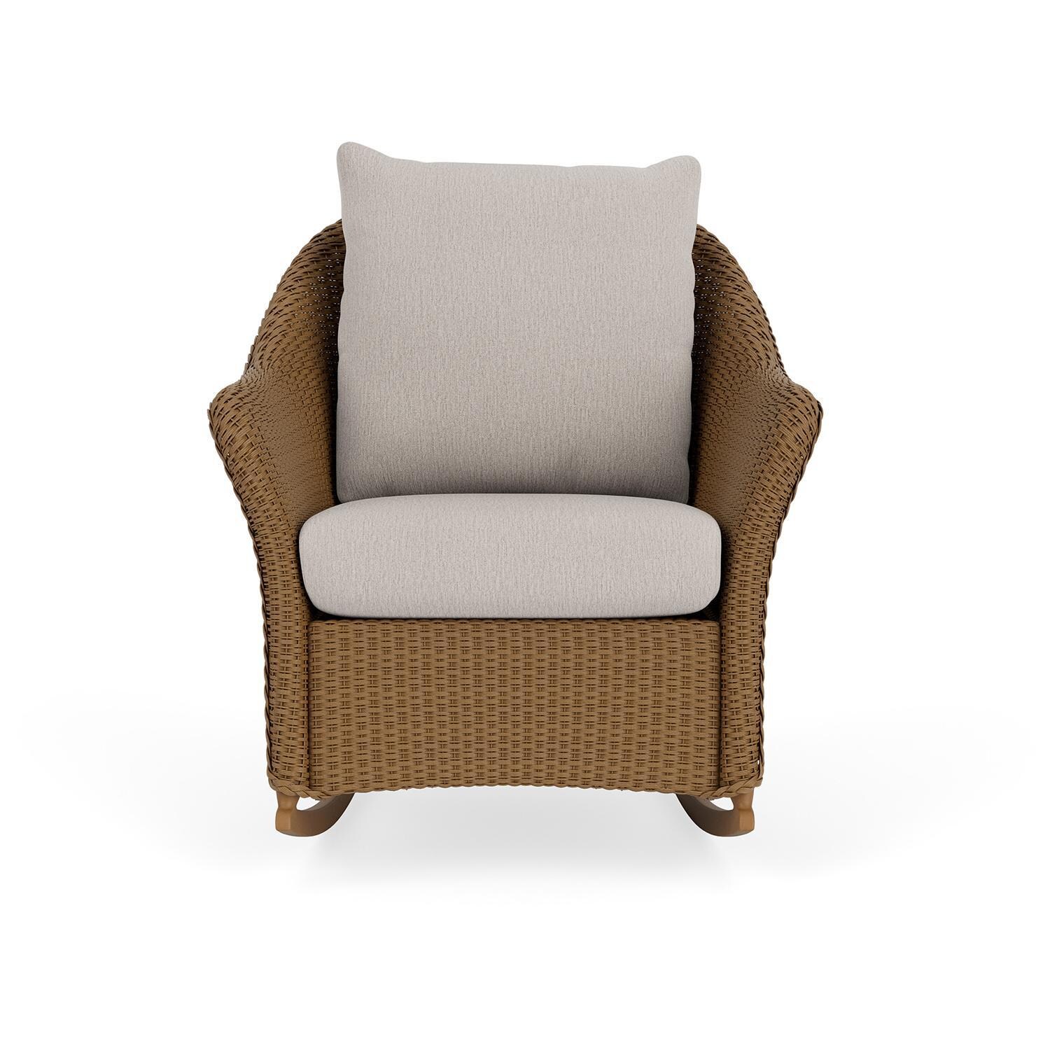 Lloyd Flanders Weekend Retreat Lounge Rocker in Hickory Finish W/ Remy Cloud Fabric thumbnail