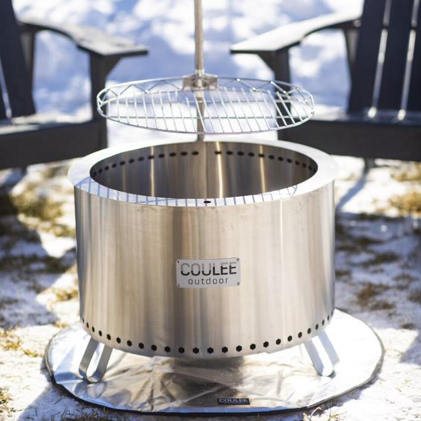 Colorado 26 Inch Round Stainless Steel Wood-Burning Fire Pit in Stainless Steel by Coulee Outdoor