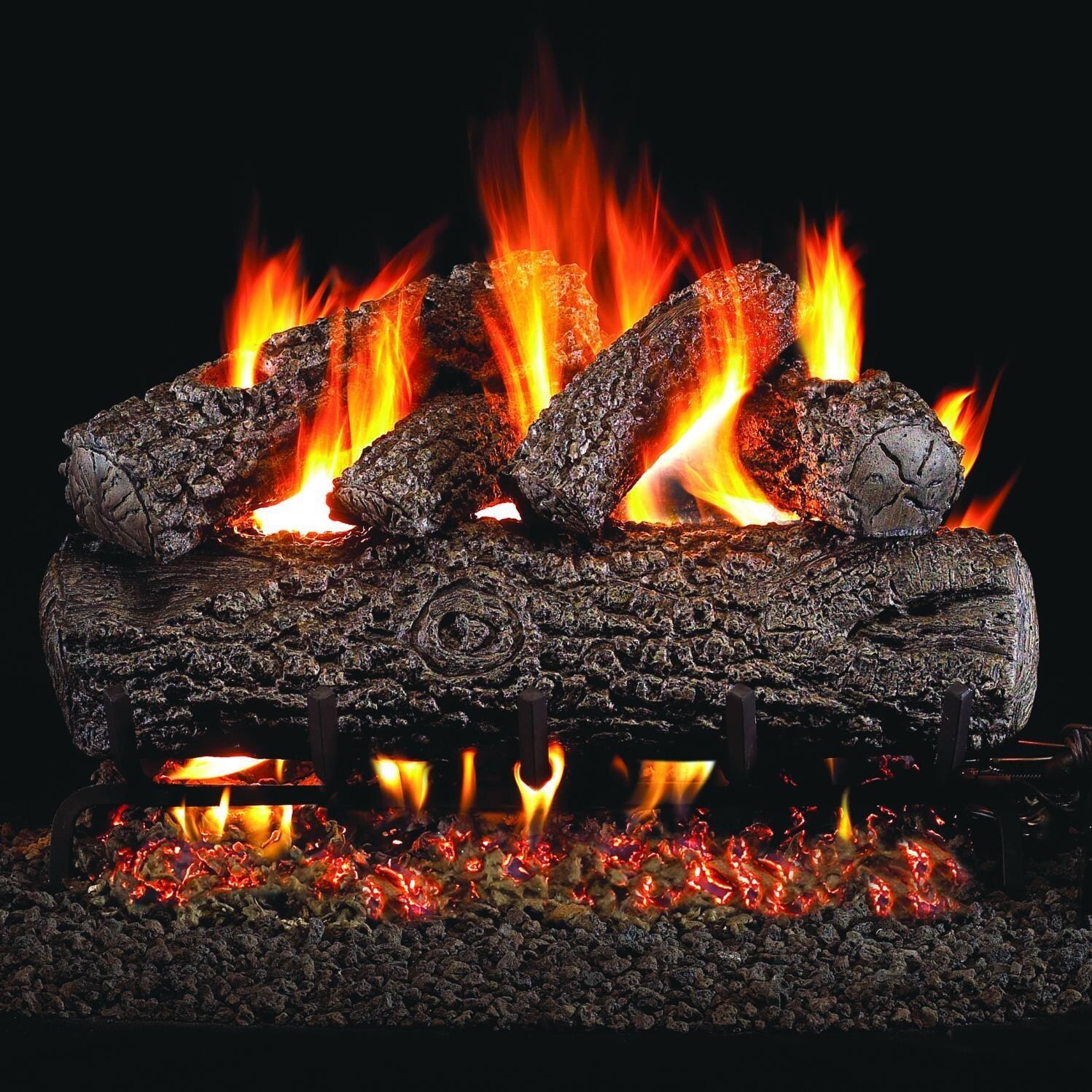 Peterson Real Fyre 24-Inch Post Oak Outdoor Gas Log Set With Vented Propane Gas Stainless G45 Burner thumbnail