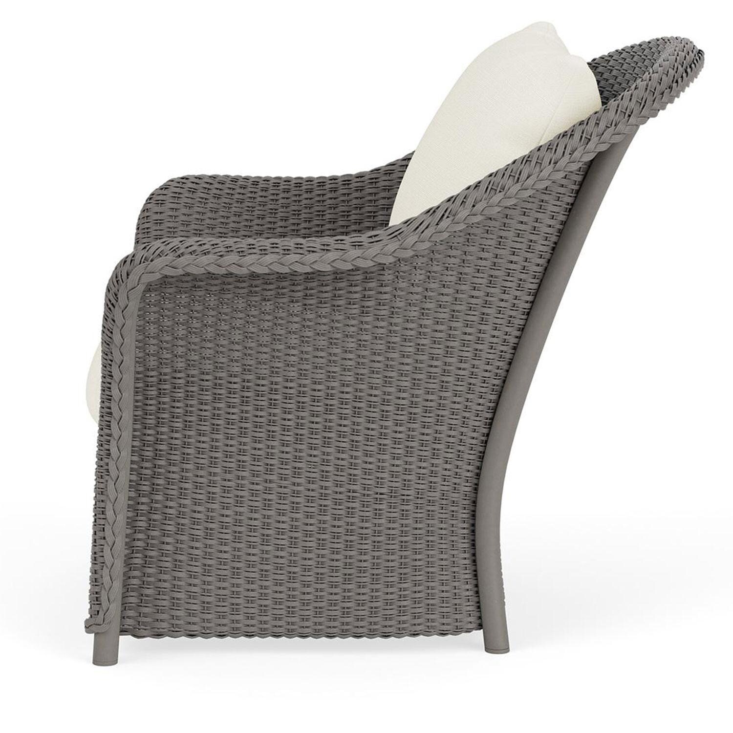 Lloyd Flanders Weekend Retreat Lounge Chair in Pewter Finish W/ Sailcloth Salt Fabric - Side thumbnail