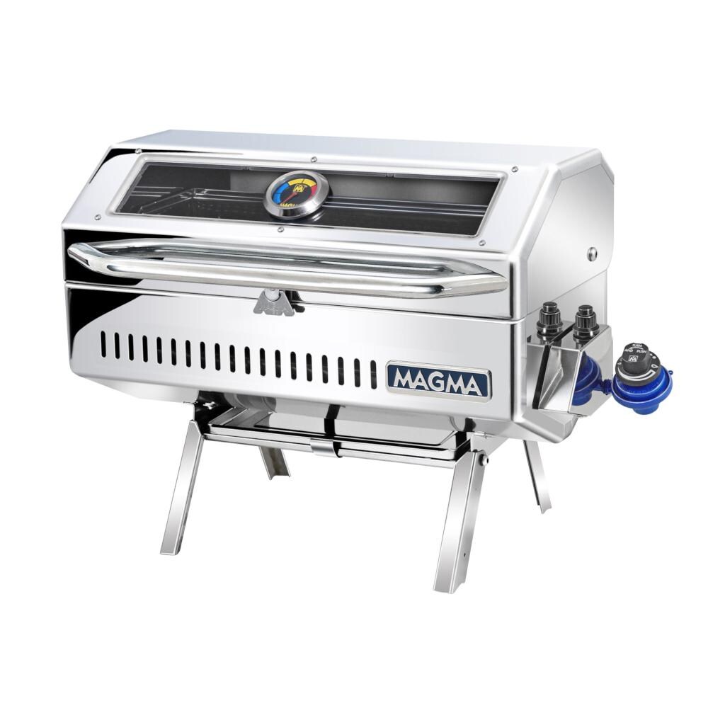 Magma A10-918-2GS Marine Newport II Infrared Gas Grill on Legs - Closed thumbnail