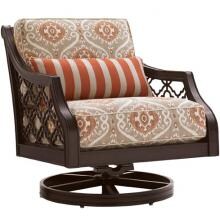 Black Sands Cast Aluminum Patio Swivel Rocker Club Chair W/ Sunbrella Fabric By Tommy Bahama