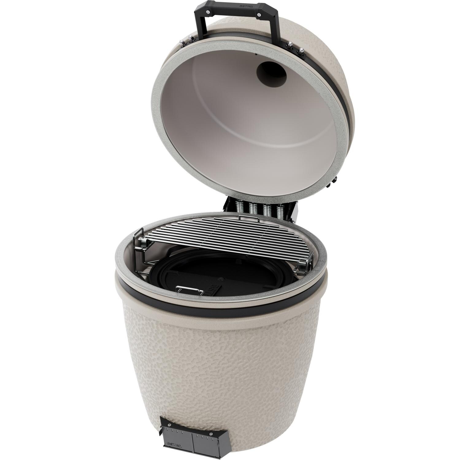BSTRD.PRO BP302D-USA Large Solo Kamado Grill in Desert Sand - Open Side - White Background thumbnail