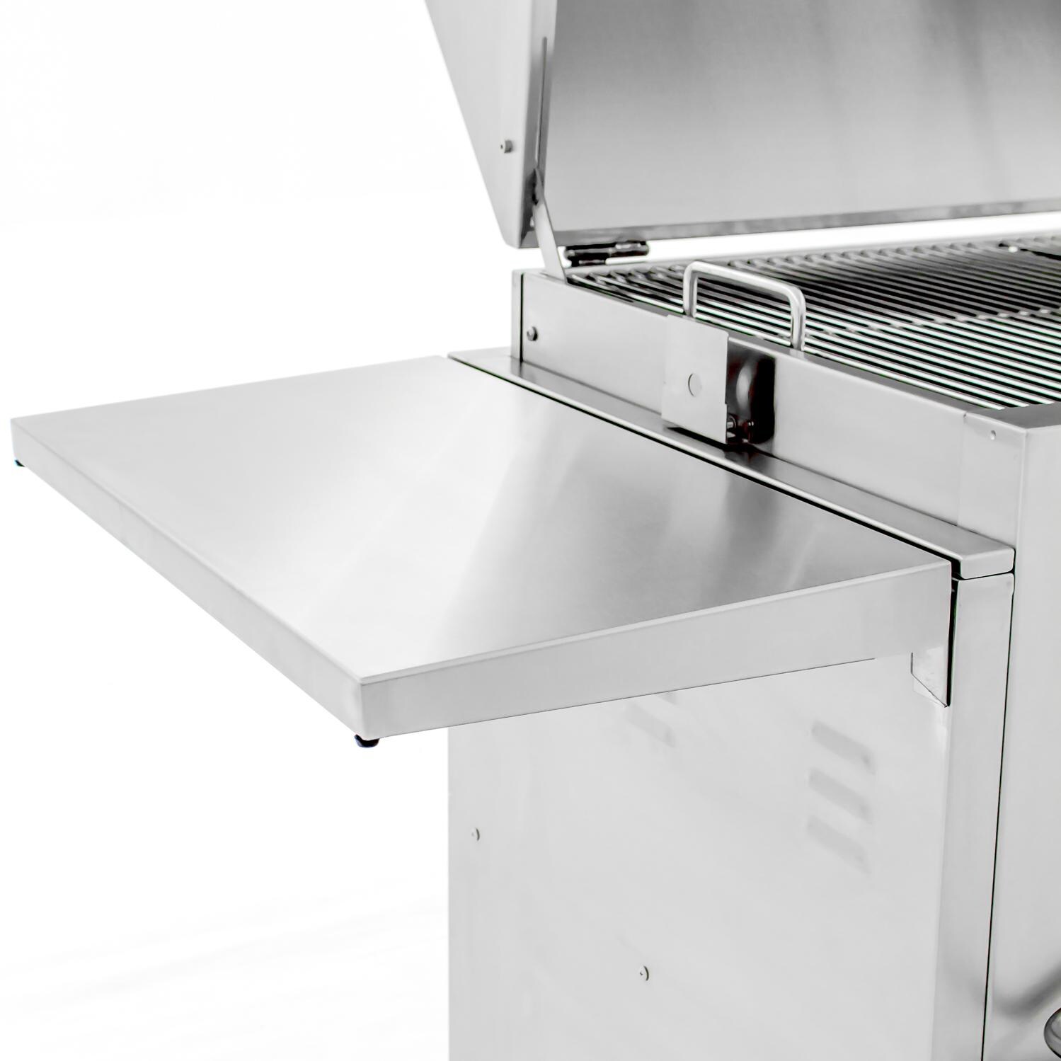 Cajun Grill Preaux 36-Inch Freestanding Charcoal Grill - Side Shelf Close Up thumbnail