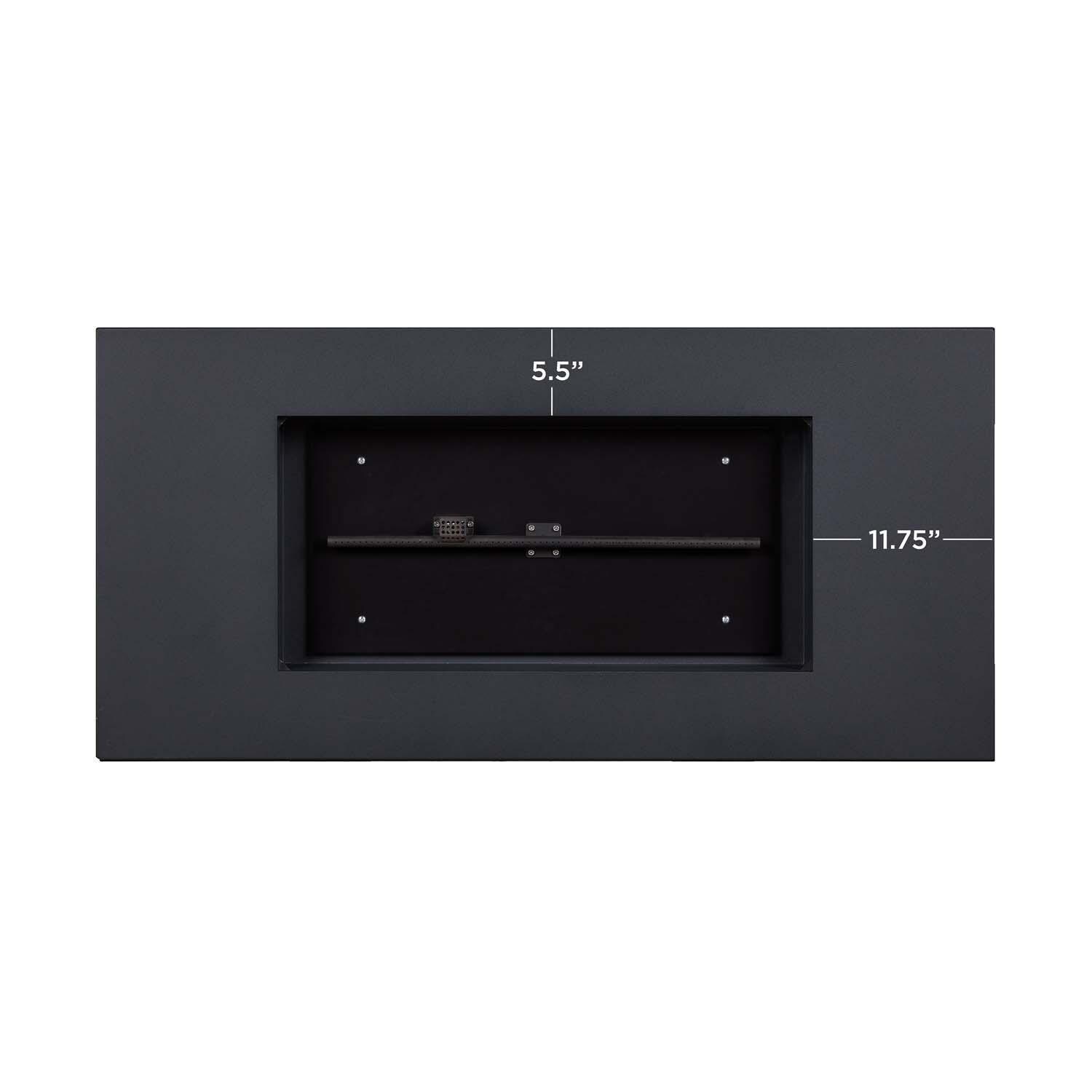 Covewood 58 Inch Rectangular Aluminum Propane Fire Pit Table w/ Hidden Propane Tank in Charcoal by BBQGuys Signature - Burner - Detail thumbnail