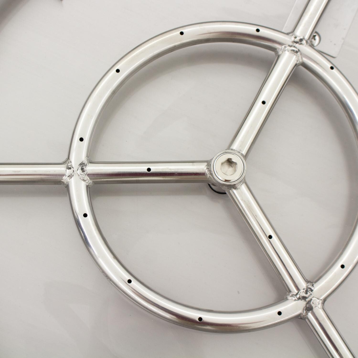 BBQGuys Signature Series Lavelle 24-Inch Square High-Rise Propane Fire Bowl - Oil Rubbed Bronze - Burner Detail thumbnail