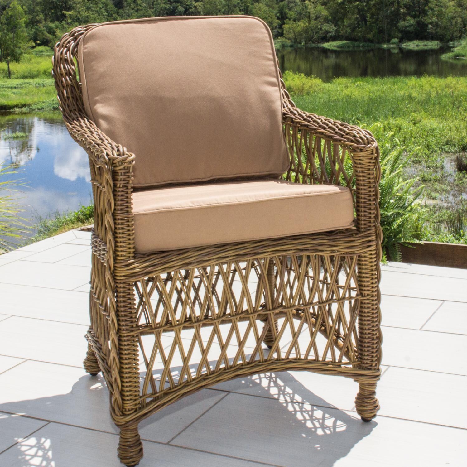 Everglades Honey Resin Wicker Patio Dining Chair By Lakeview Outdoor Designs thumbnail
