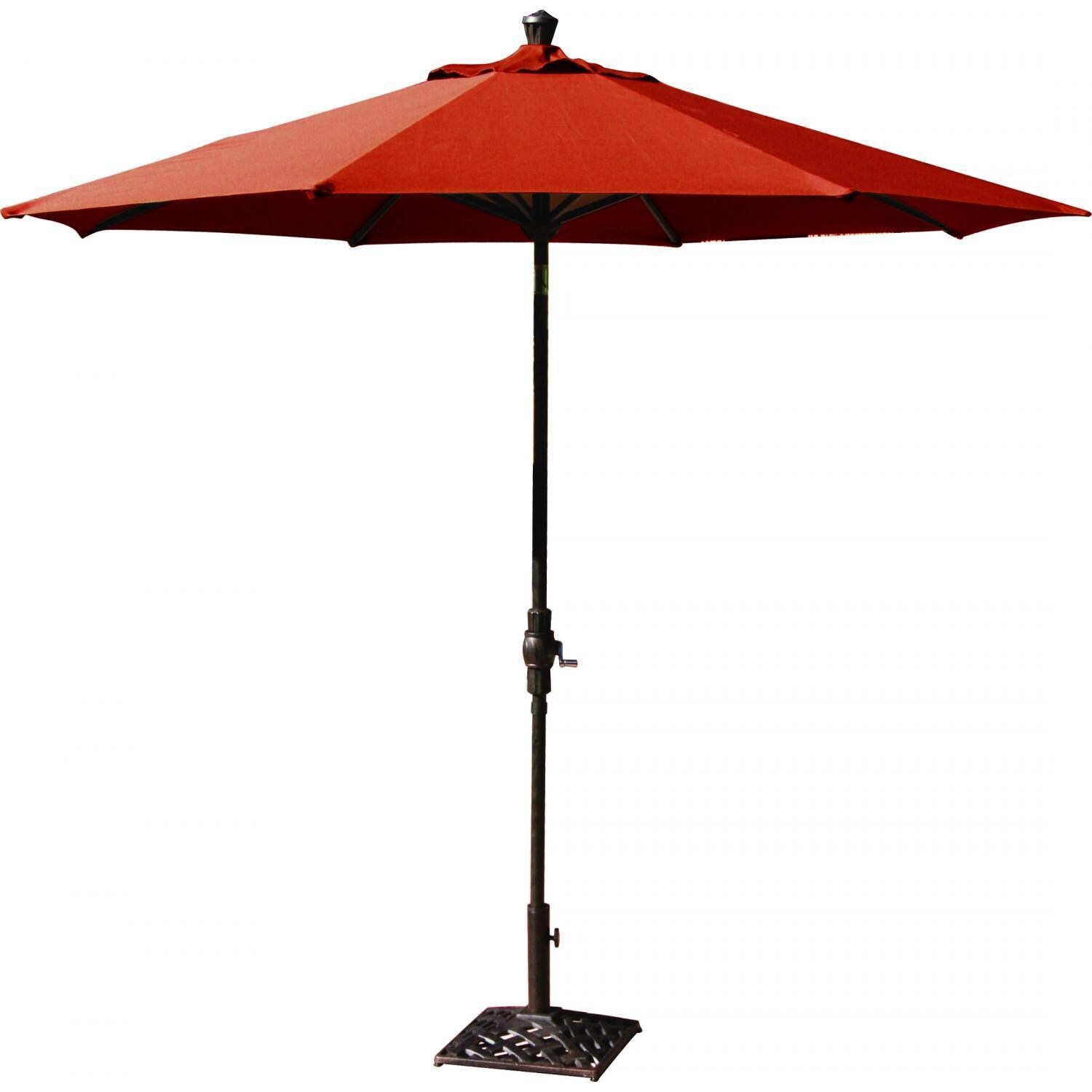 Darlee Nassau 7 Pc Bar Set w/ 42 Inch Round Series 30 Table & Paprika Umbrella - Umbrella - White Background thumbnail