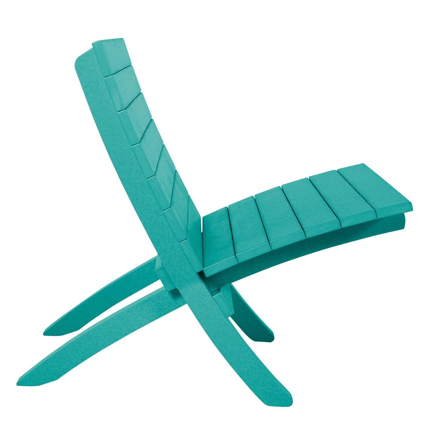 Hazel Cove Recycled Plastic Folding & Stacking Dining Side Chair in Seaglass Blue by Lakeview Outdoor Designs - Side View - White Background thumbnail