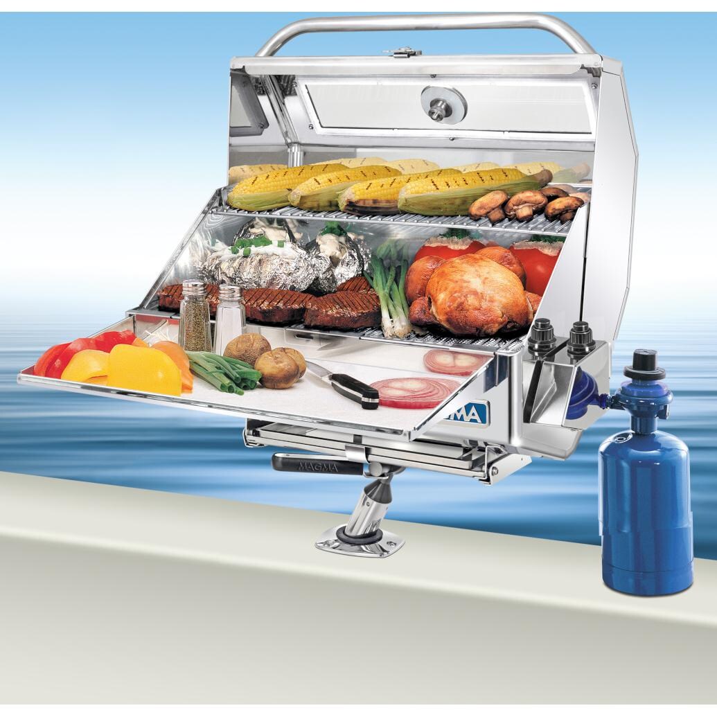 Magma A10-1218-2GS Marine Catalina II Gas Grill on Single Mount T10-355 - Installed on Boat (mount, shelf, & canister NOT included) thumbnail