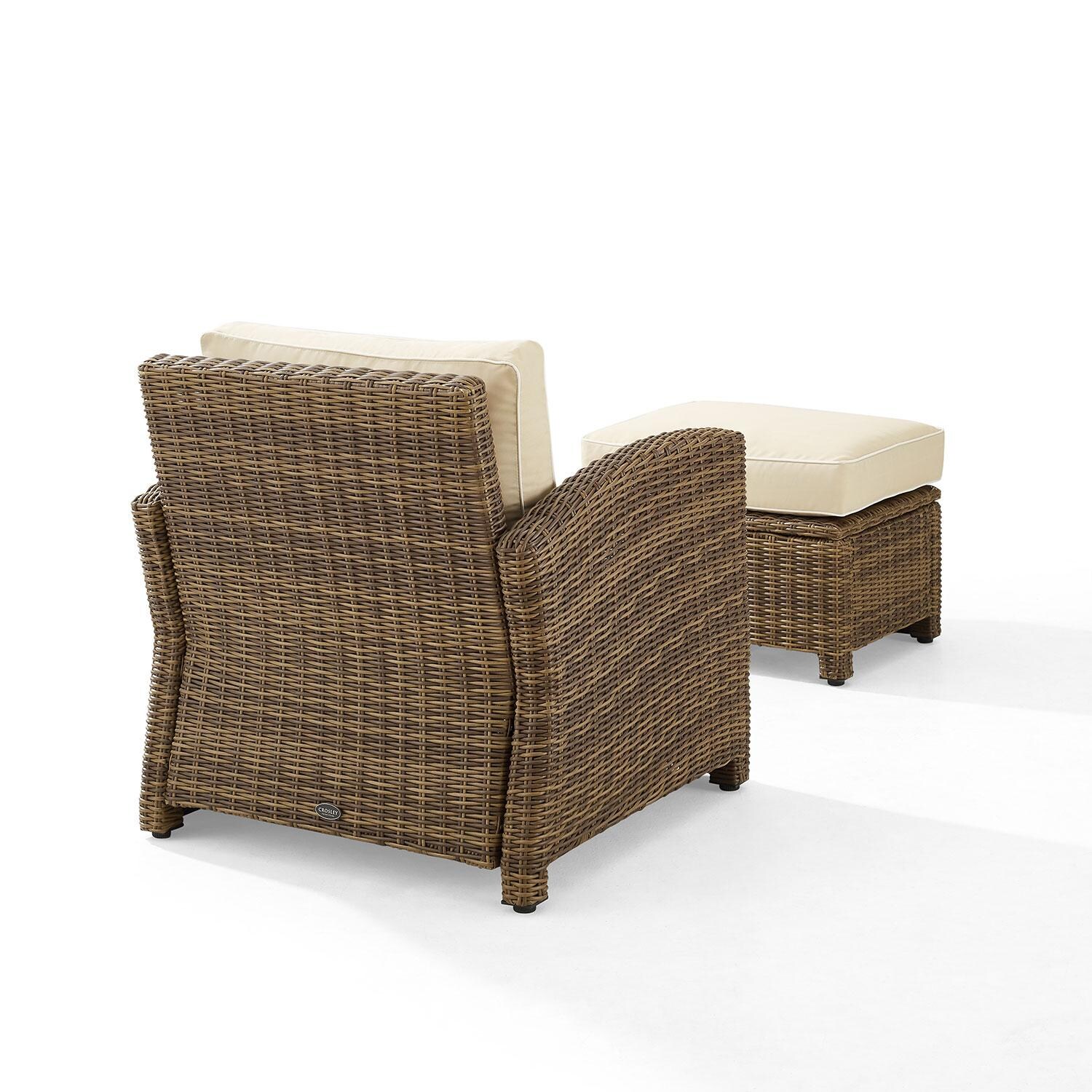 Ultimate Patio UP-92414WB-SA 2Pc Wicker Outdoor Chair Set in Sand - Rear - White Background thumbnail