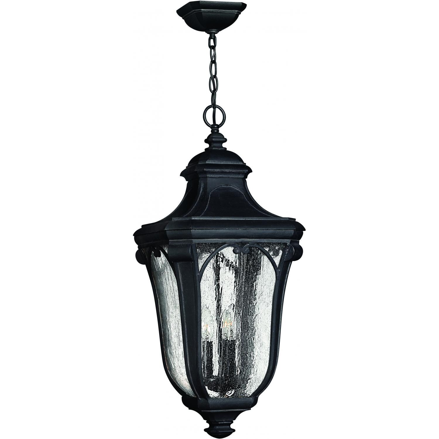 Hinkley Lighting Trafalgar Three Light 25-Inch Outdoor Hanging Lantern - Museum Black - 1312MB