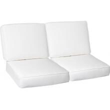 Sunbrella Canvas Natural 4 Piece Large Outdoor Replacement Loveseat Cushion Set W/ Piping By BBQGuys