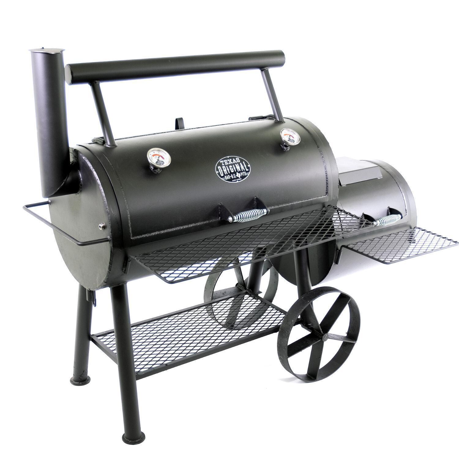 Texas Original Pits GFB-204222-XSL 20x42x22 Luling Single Lid Offset Smoker W/ Counter Weight thumbnail