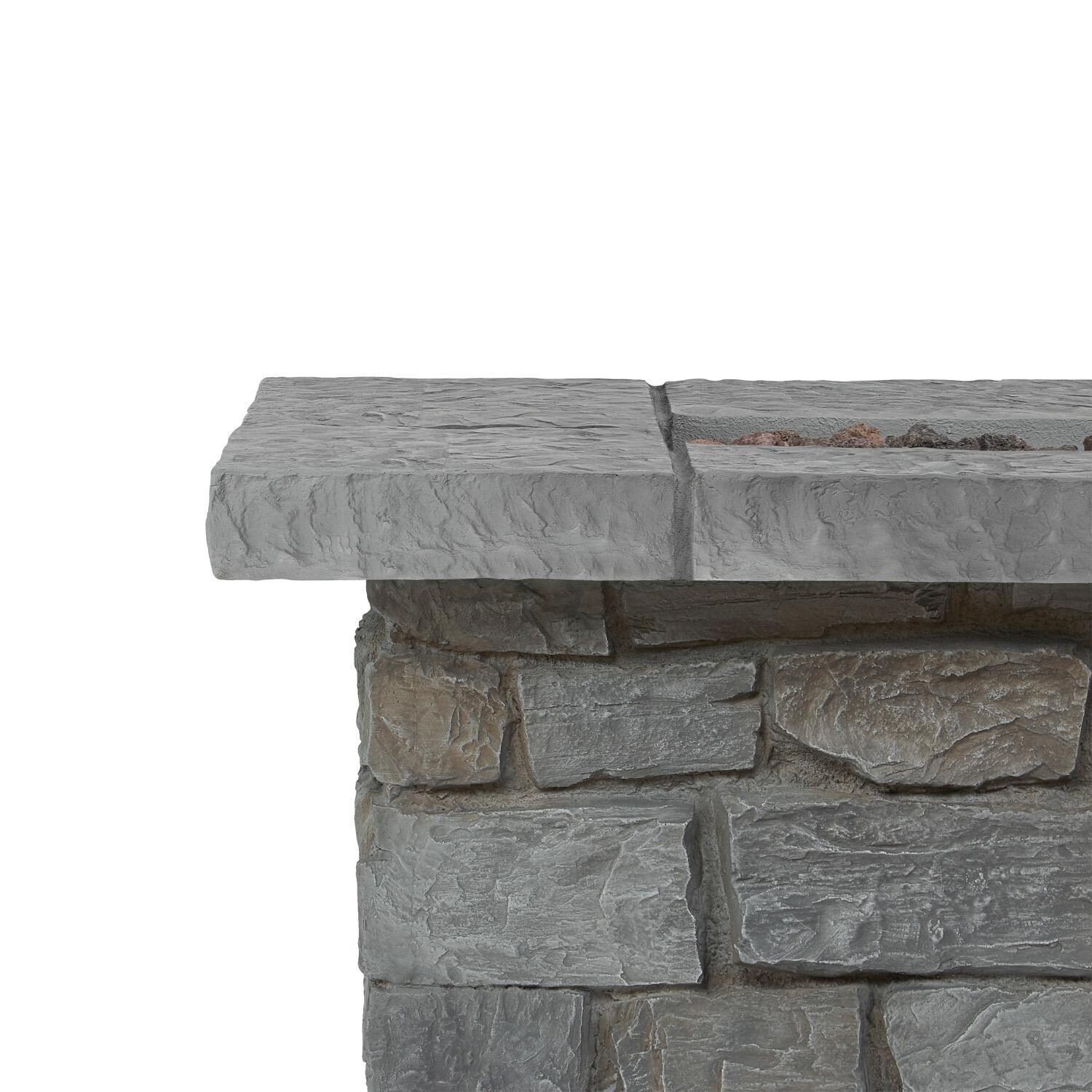 Lakeview Outdoor Designs SC-C11811NG-GRY Baywood 38-Inch Square Natural Gas Fire Table - Detail thumbnail