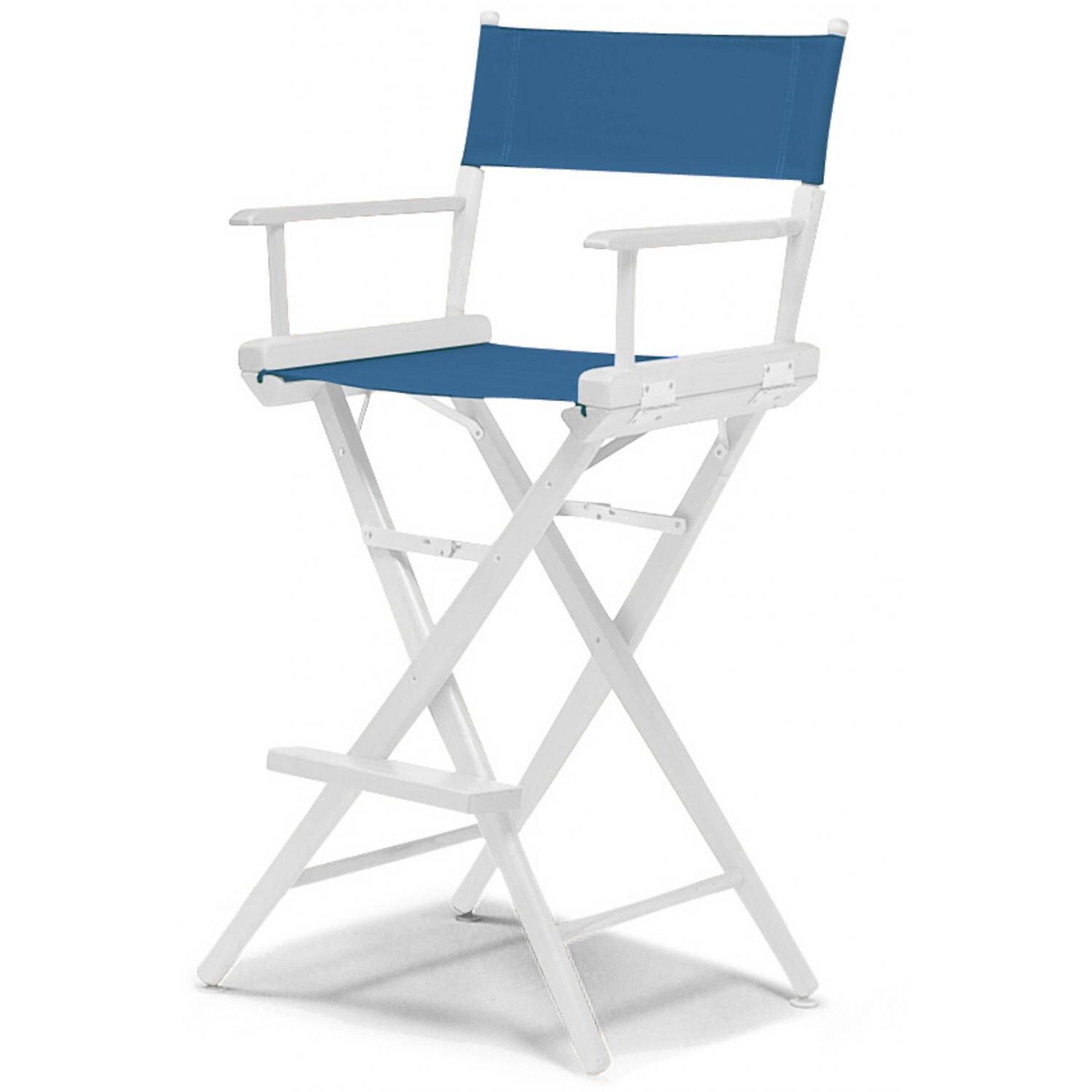 World Famous Bar Height Director Chair By Telescope Casual - White/Indigo