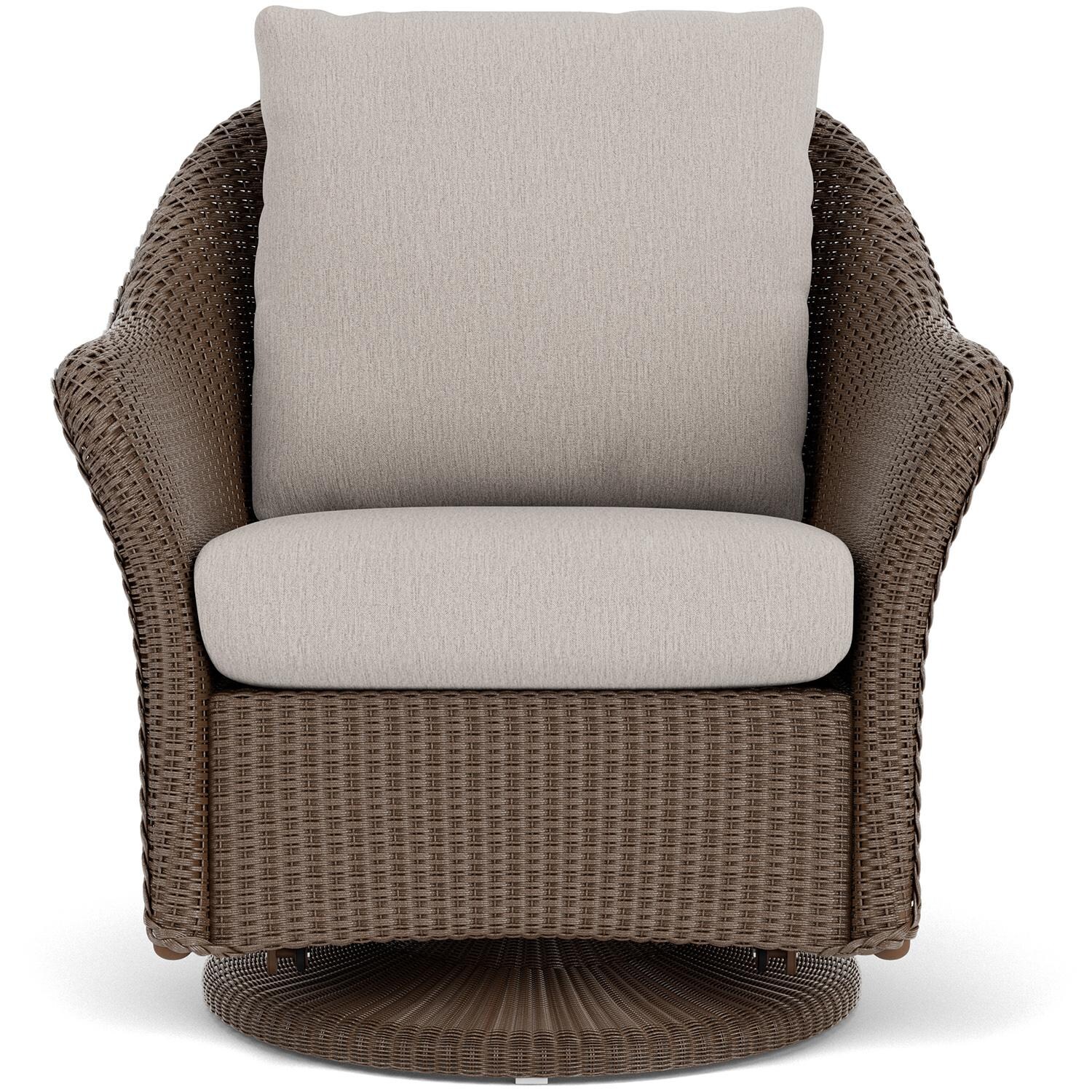 Lloyd Flanders Weekend Retreat Swivel Glider Lounge Chair in Bark Finish W/ Remy Cloud Fabric thumbnail