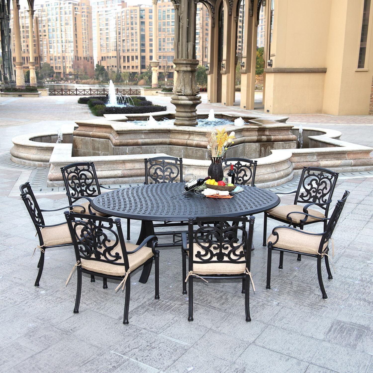 Darlee Santa Barbara 8-Person Patio Dining Set - Antique Bronze thumbnail