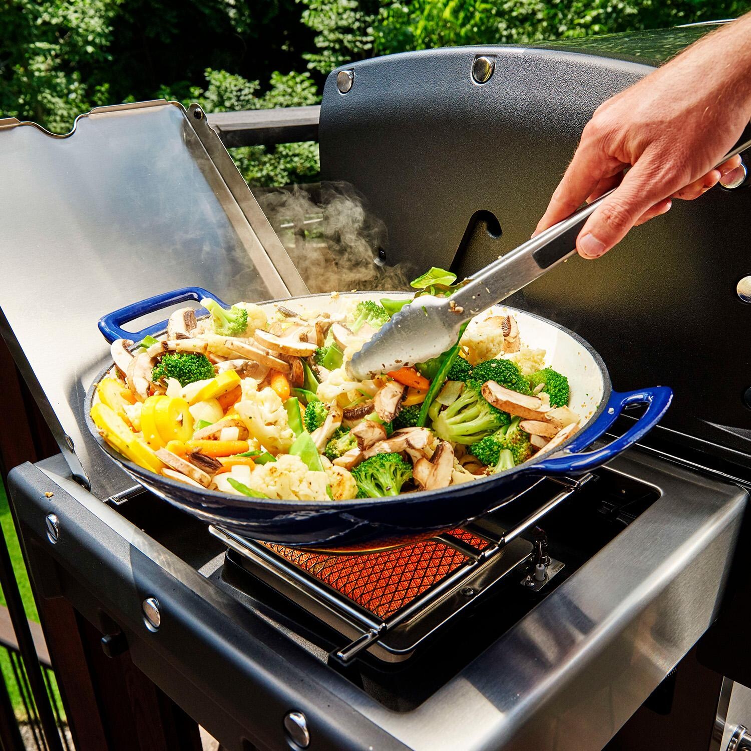 Broil King Side Burner Wok Ring - Stainless Steel - 69719 - Cooking in Wok (Not Included) - Lifestyle thumbnail