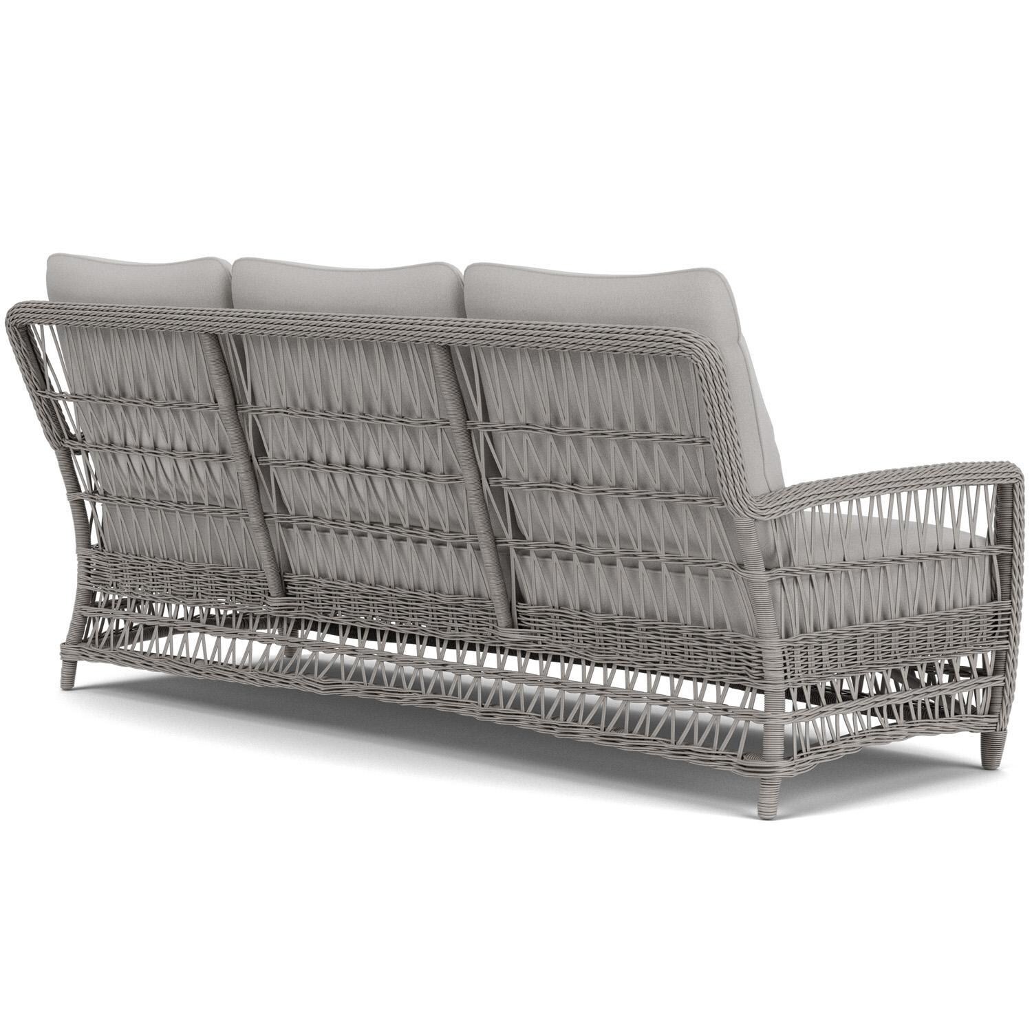 Lloyd Flanders Mackinac Sofa in Putty Finish with Tundra Dove Fabric - Rear Right thumbnail