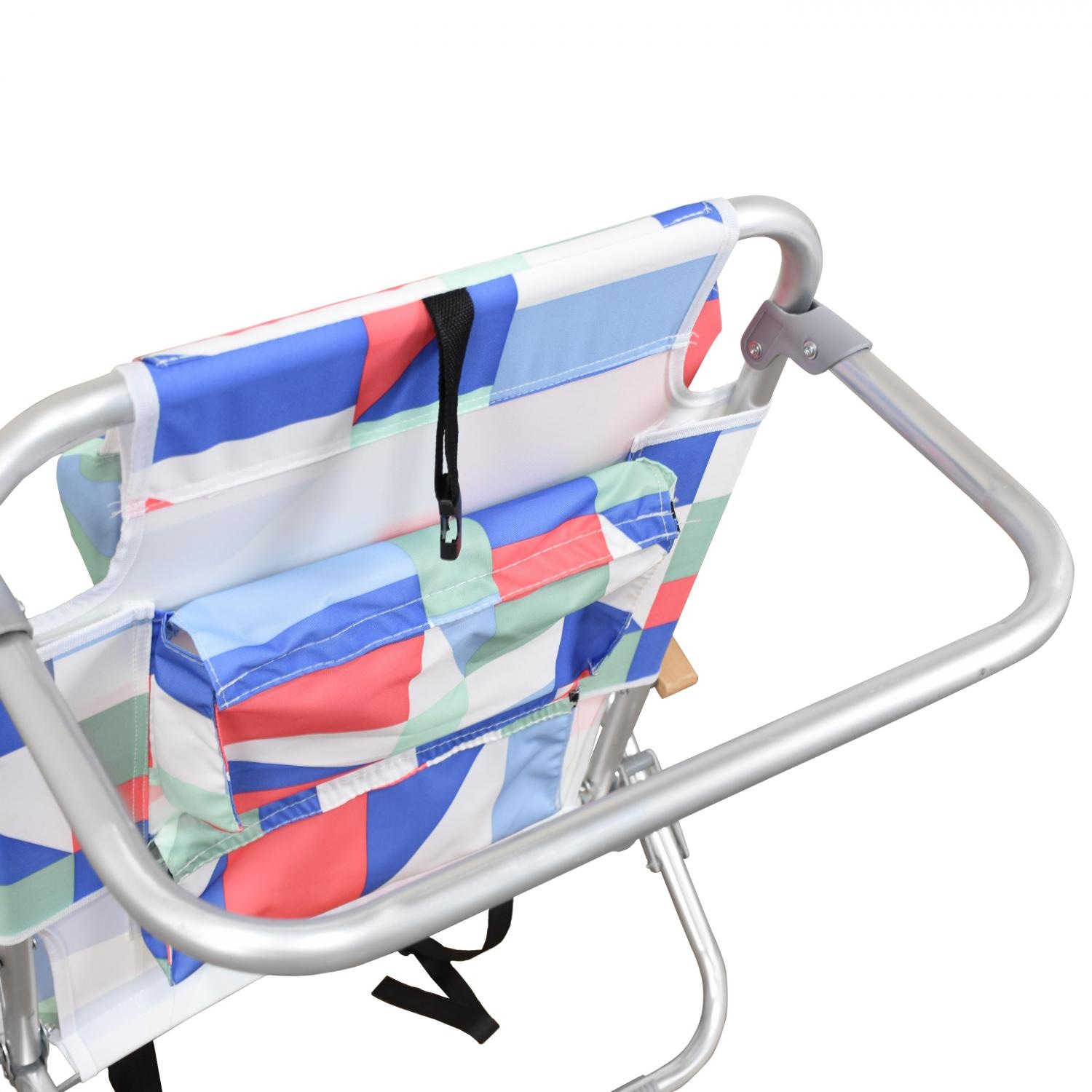 Astella Folding Aluminum Backpack Beach Chair W/ Storage Pouch