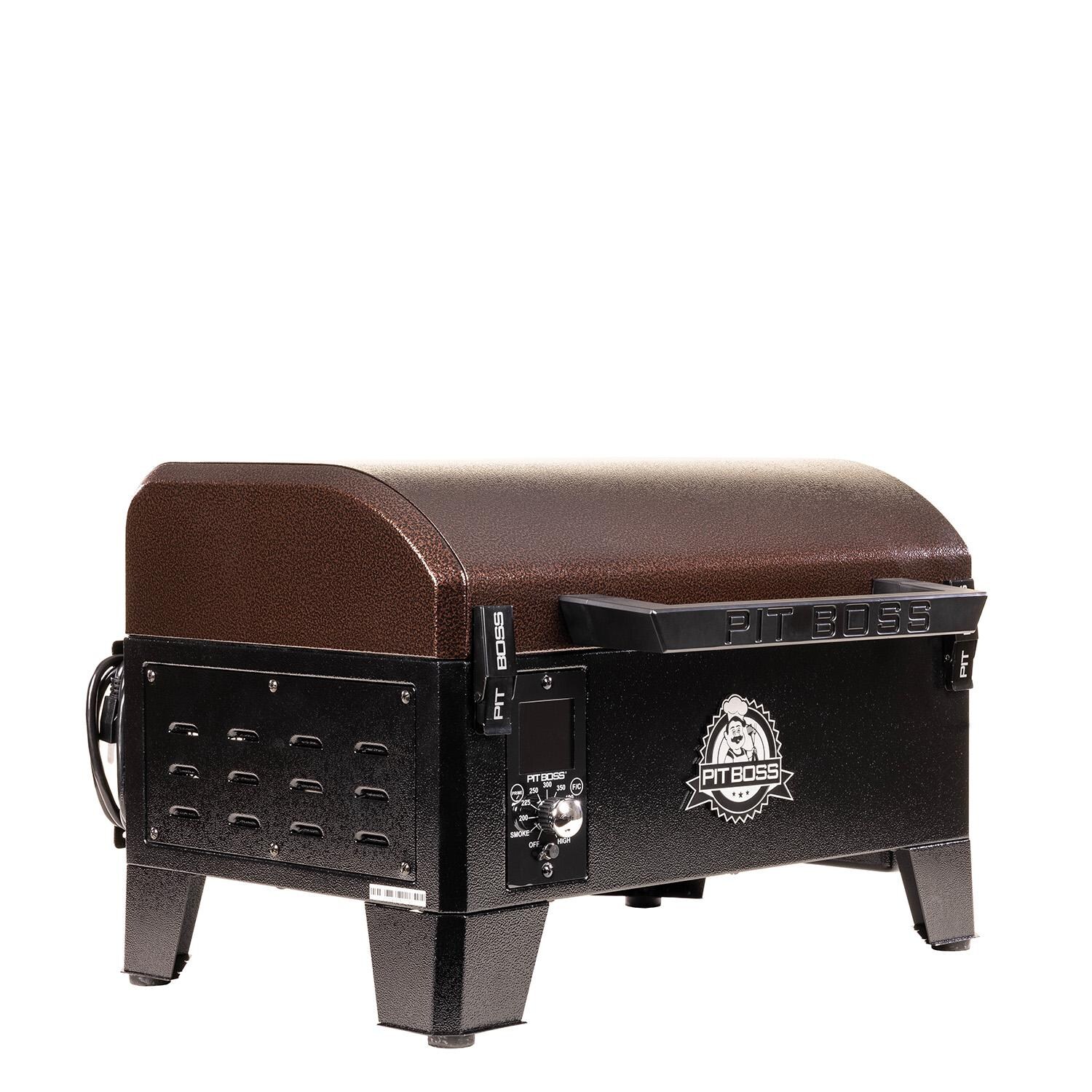 Pit Boss 10697 Mahogany 150PPS Tabletop Pellet Grill - Left Side View Closed thumbnail