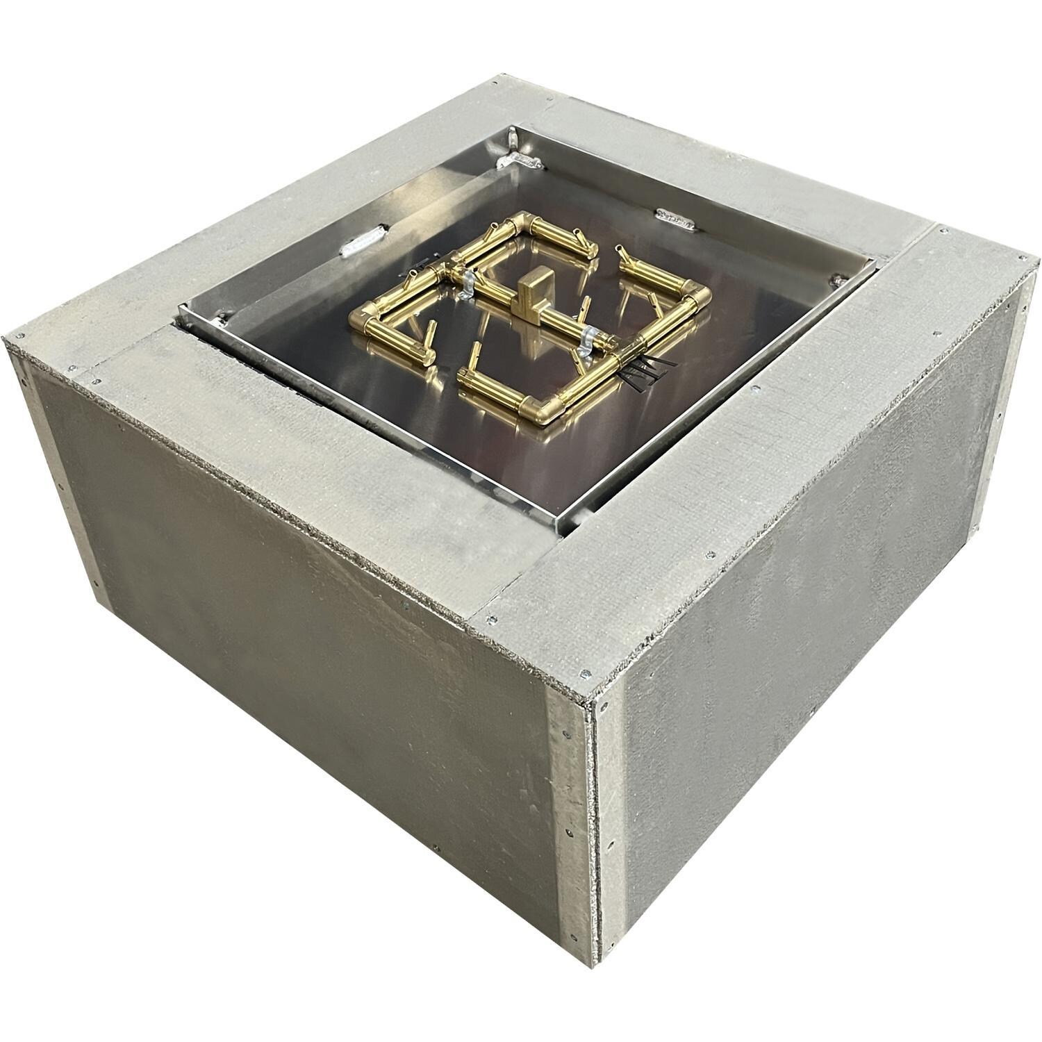 Warming Trends FS3636 Square 36 Inch Natural Gas Ready To Finish Fire Pit Kit - White Background thumbnail