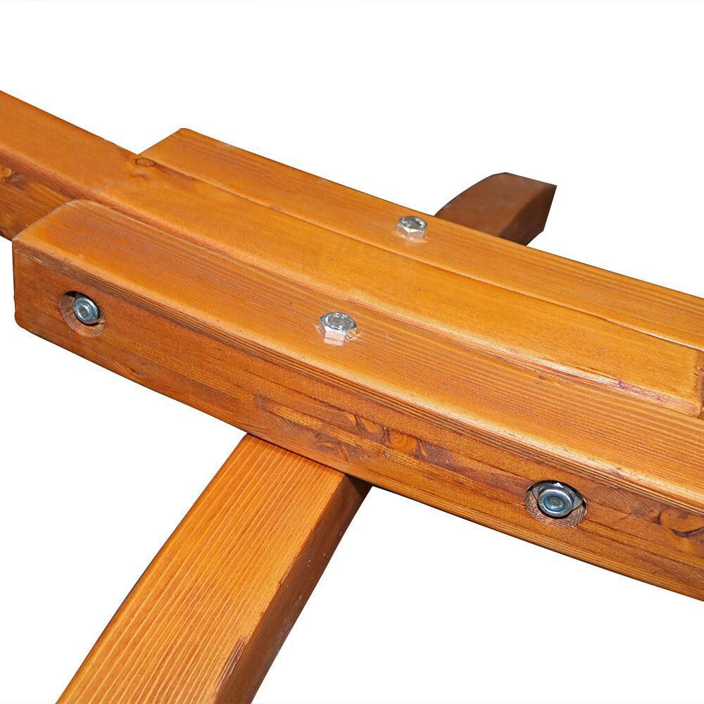 Ultimate Patio 12-Foot Solid Wood Curved Hammock Stand - Natural - Base thumbnail