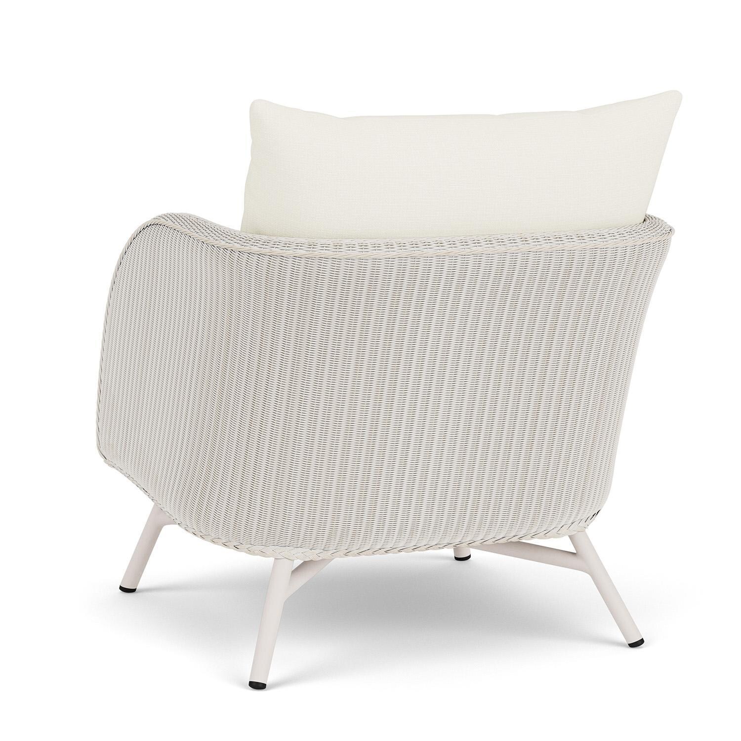 Lloyd Flanders Essence Lounge Chair W/Sailcloth Salt Fabric - Antique White Finish - Back Left thumbnail