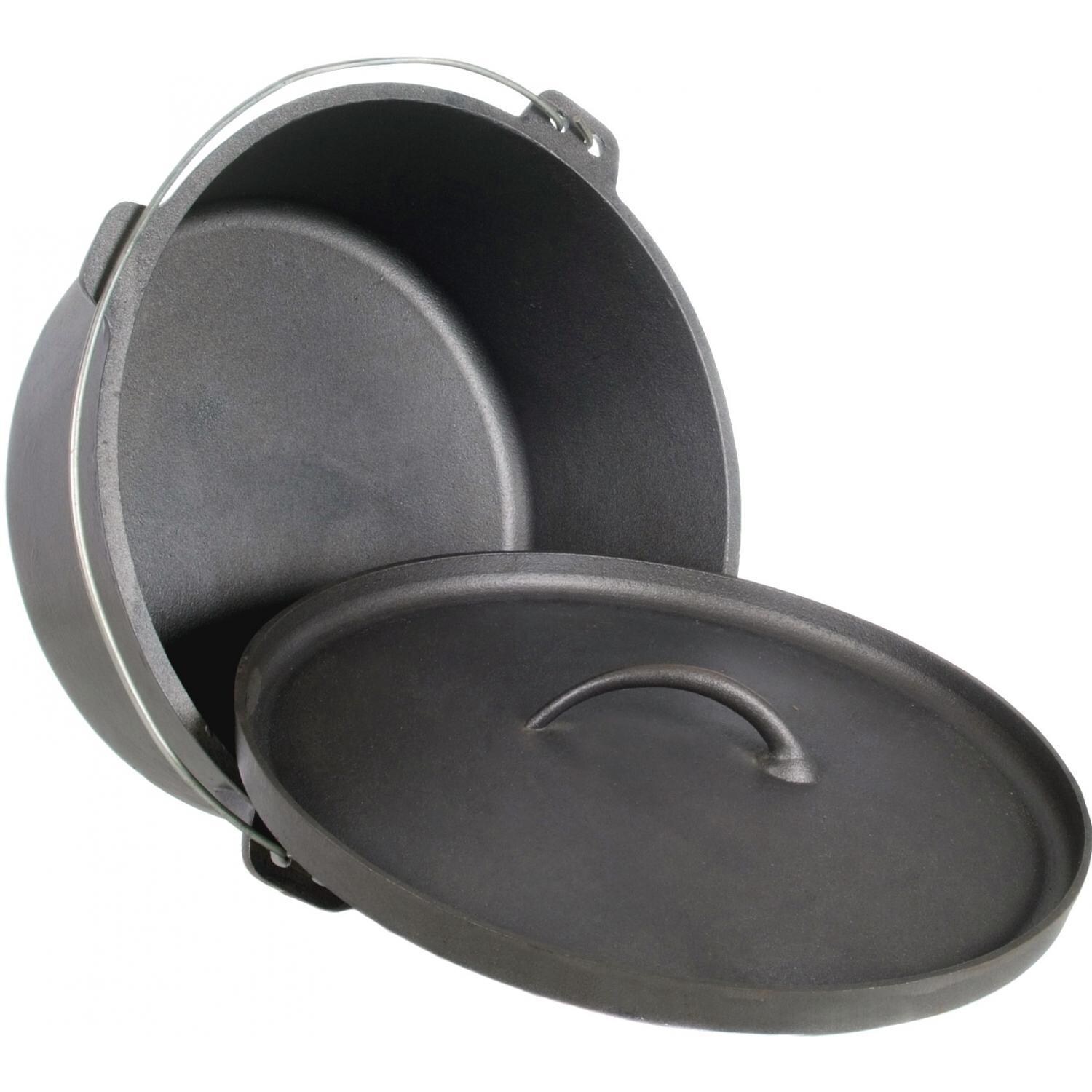 Cajun Cookware 12-Quart Seasoned Cast Iron Camp Pot - Inside View thumbnail