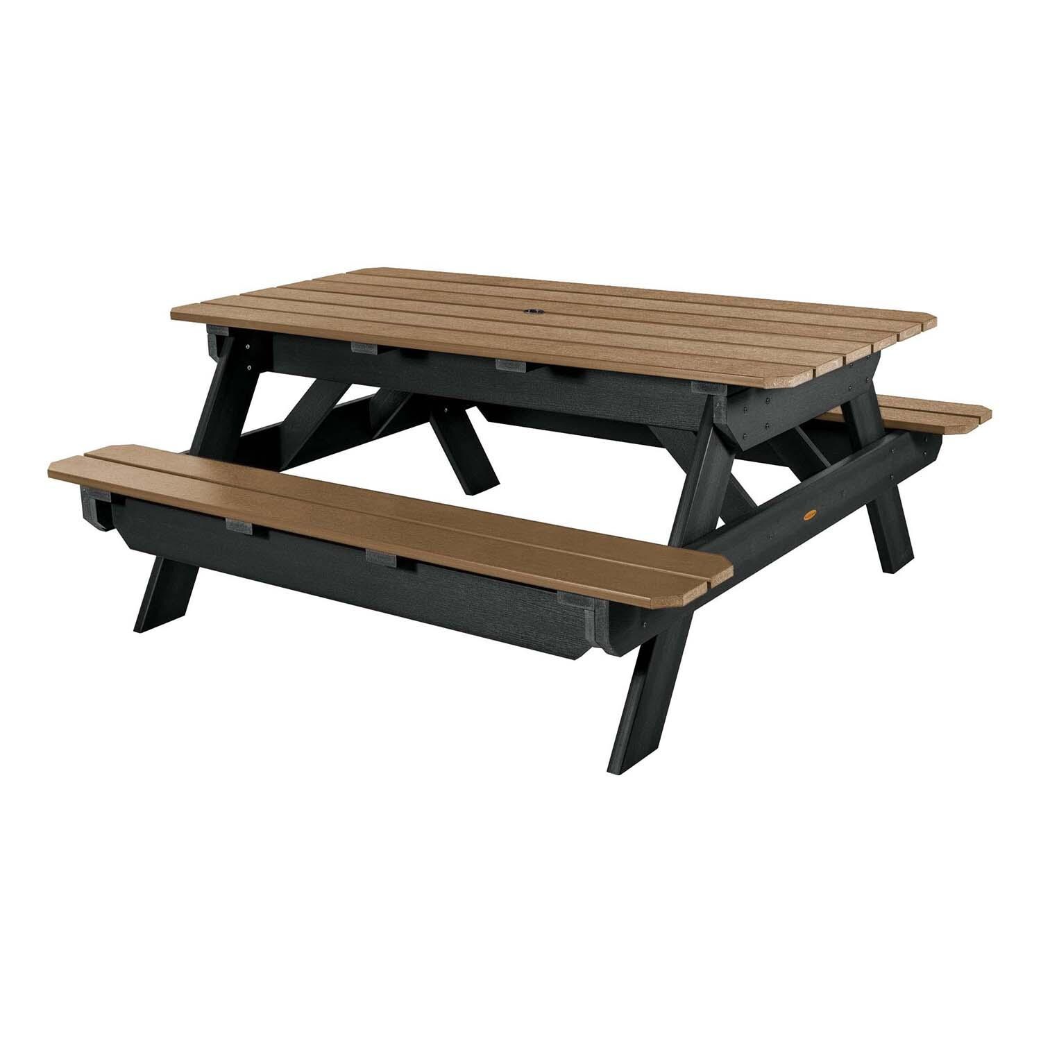 Lookwood 71 Inch Saddle Polyresin Picnic Table By Lakeview Outdoor Designs - White Background thumbnail