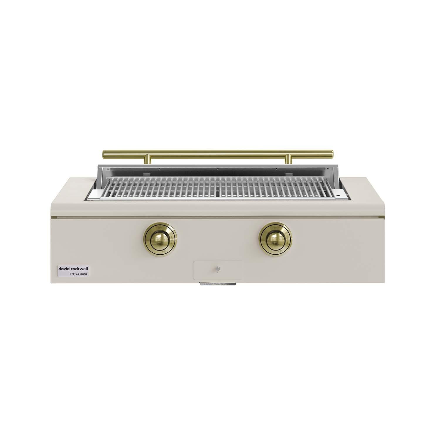 Caliber 42-in Propane Built-In Rockwell Grill - Antique White w/ Brass Hardware - CRG-42BL00-A-050-H01