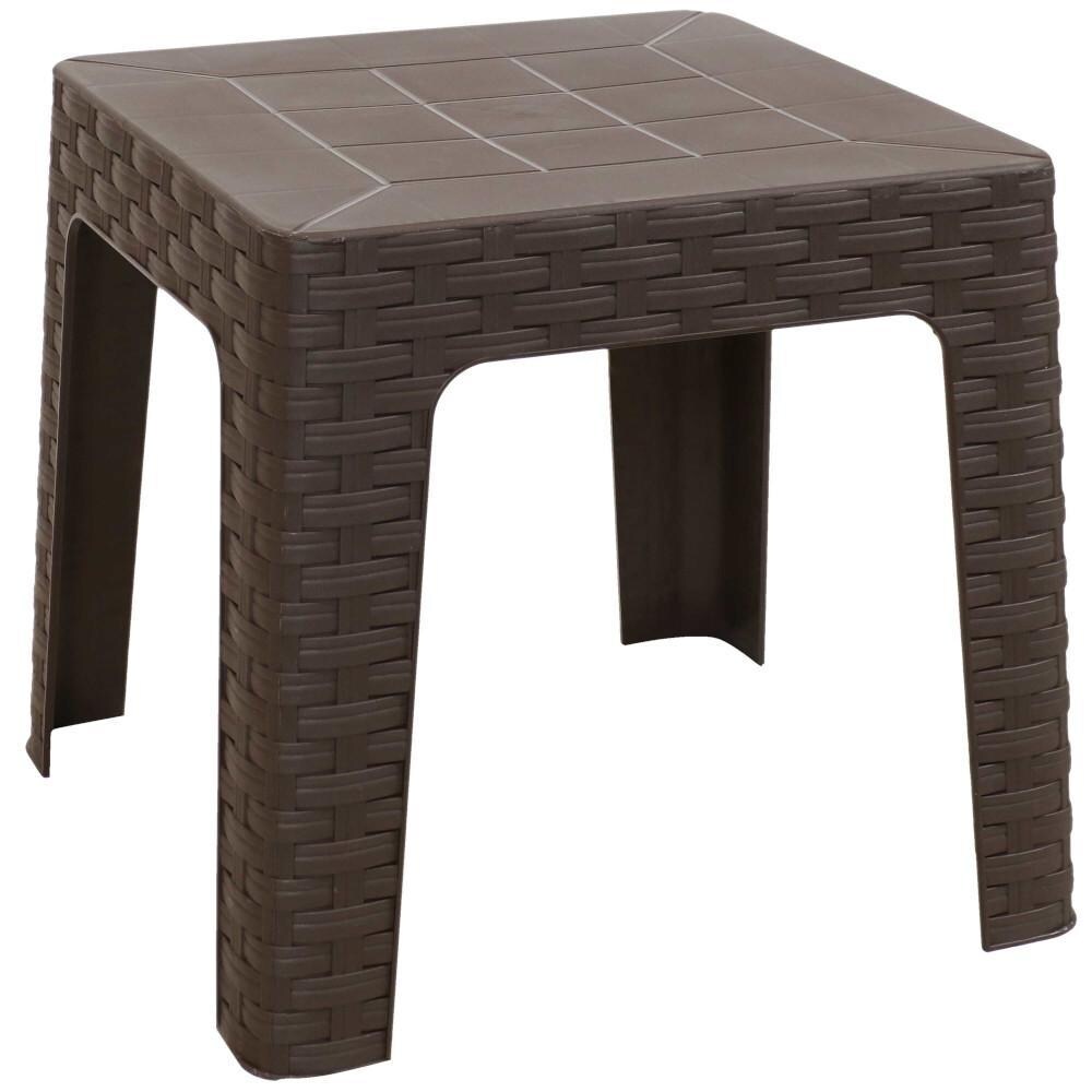 Ultimate Patio Brown 18-Inch Square Patio Side Table - Single Table Full View thumbnail