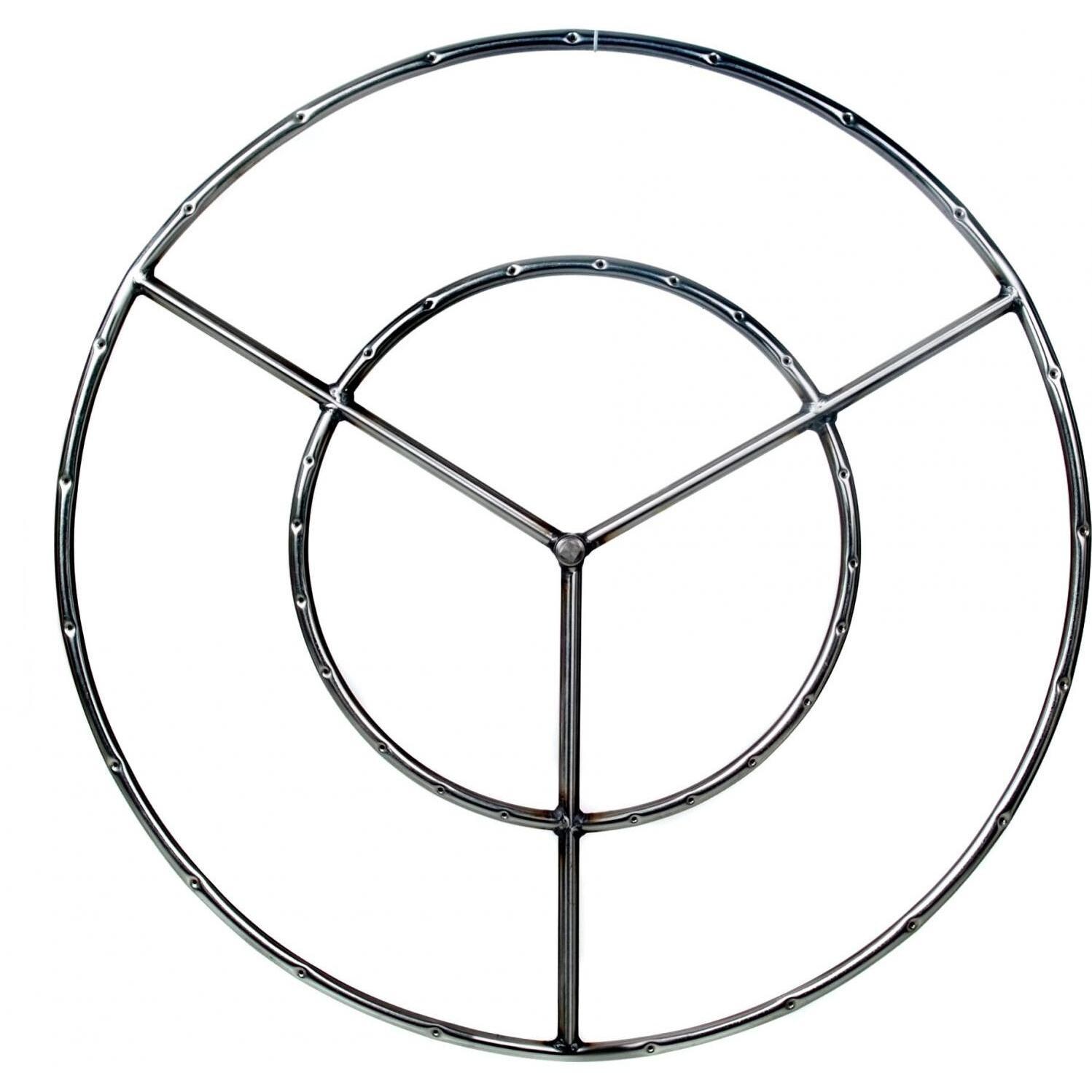 Dagan Industries 30-Inch Stainless Round Double Propane Fire Pit Ring Burner