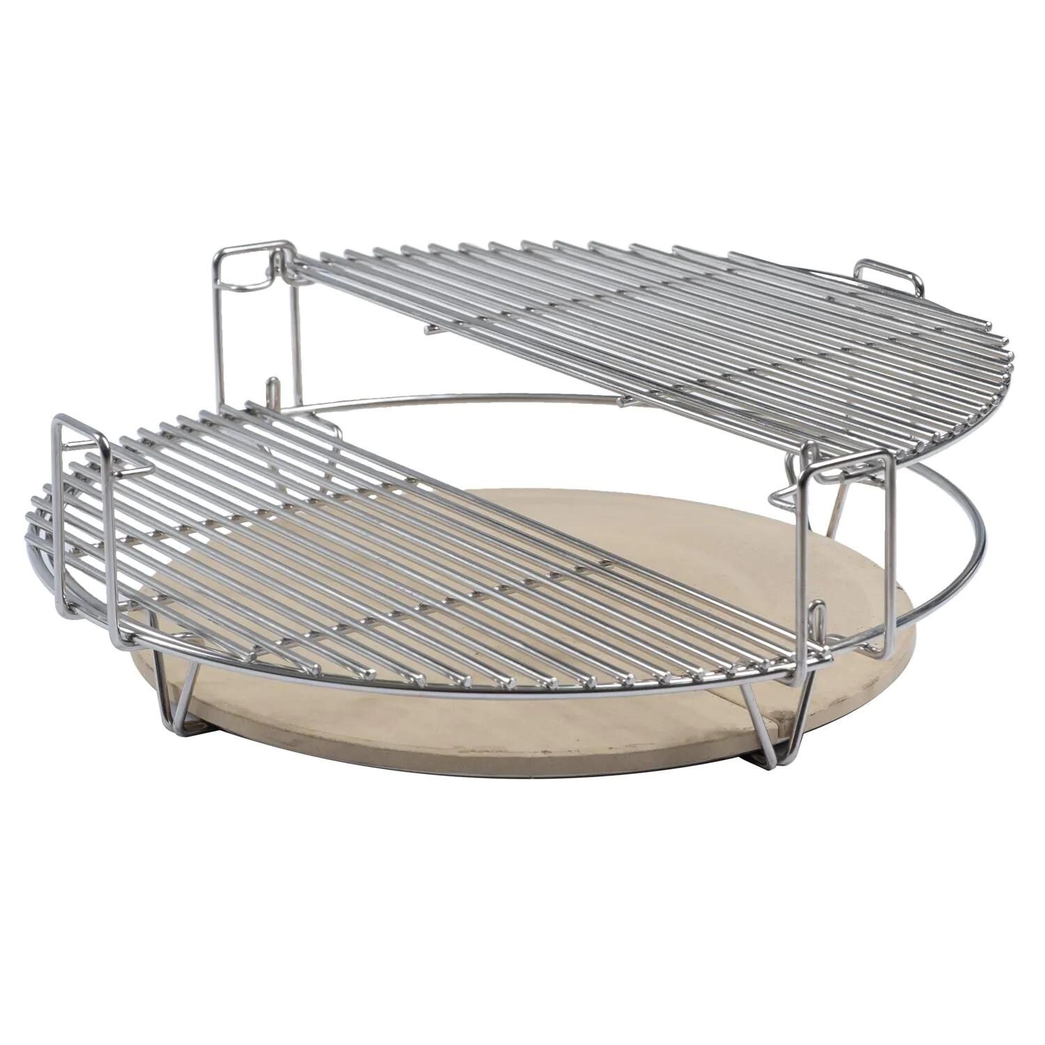 BBQGuys Signature BBQ-KFCS-18-SS  Flexible Cooking System For 18-Inch Kamado Grills - Grate Shown At Multi-Level thumbnail