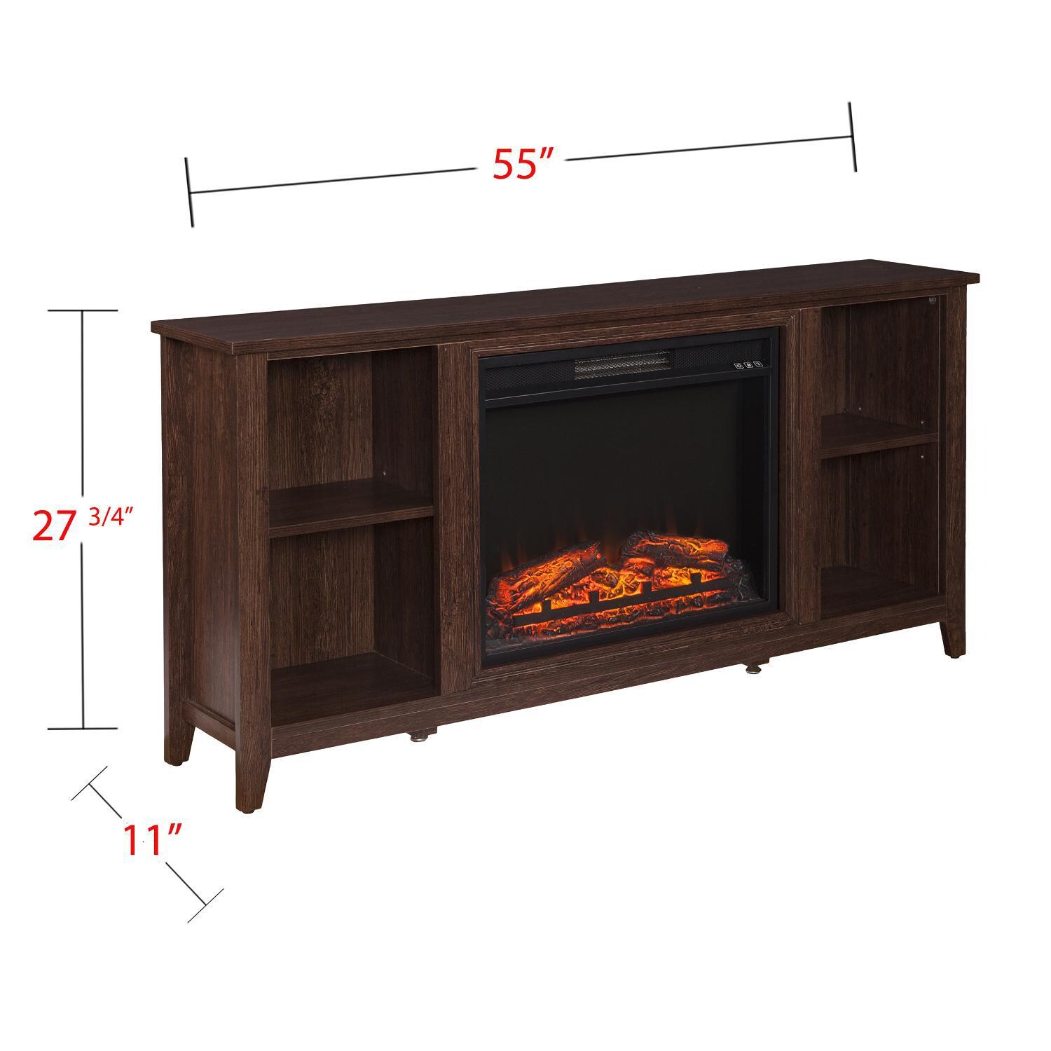 Southern Enterprises Parkdale 55-Inch Electric Fireplace Media Console - Espresso - FP9692 - Measurements thumbnail